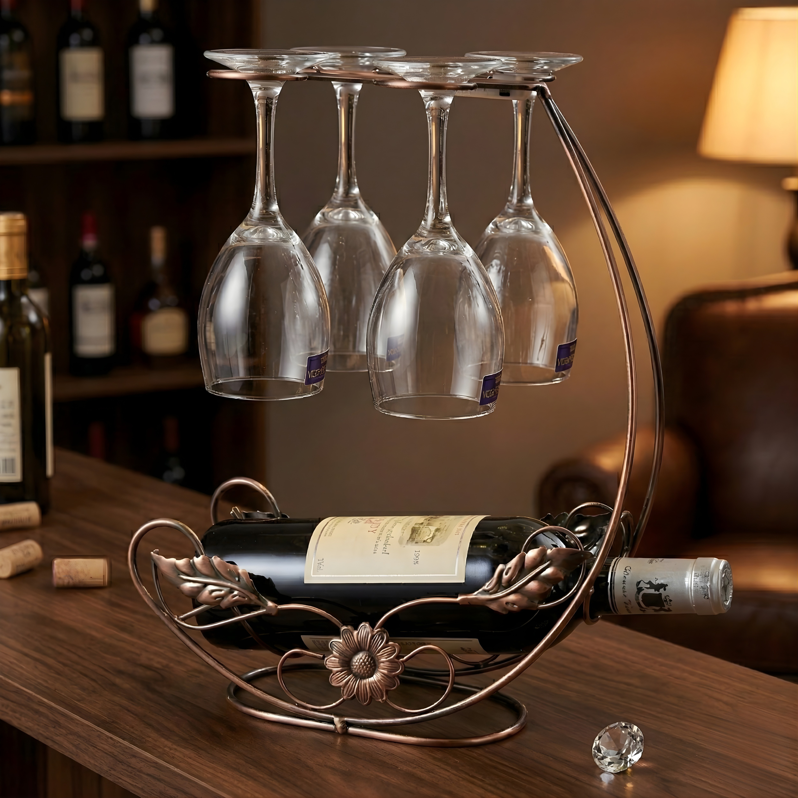 Wine Glass Holder – Tabletop Goblet Storage Rack for Bar & Kitchen, Easy Access Stemware Organizer