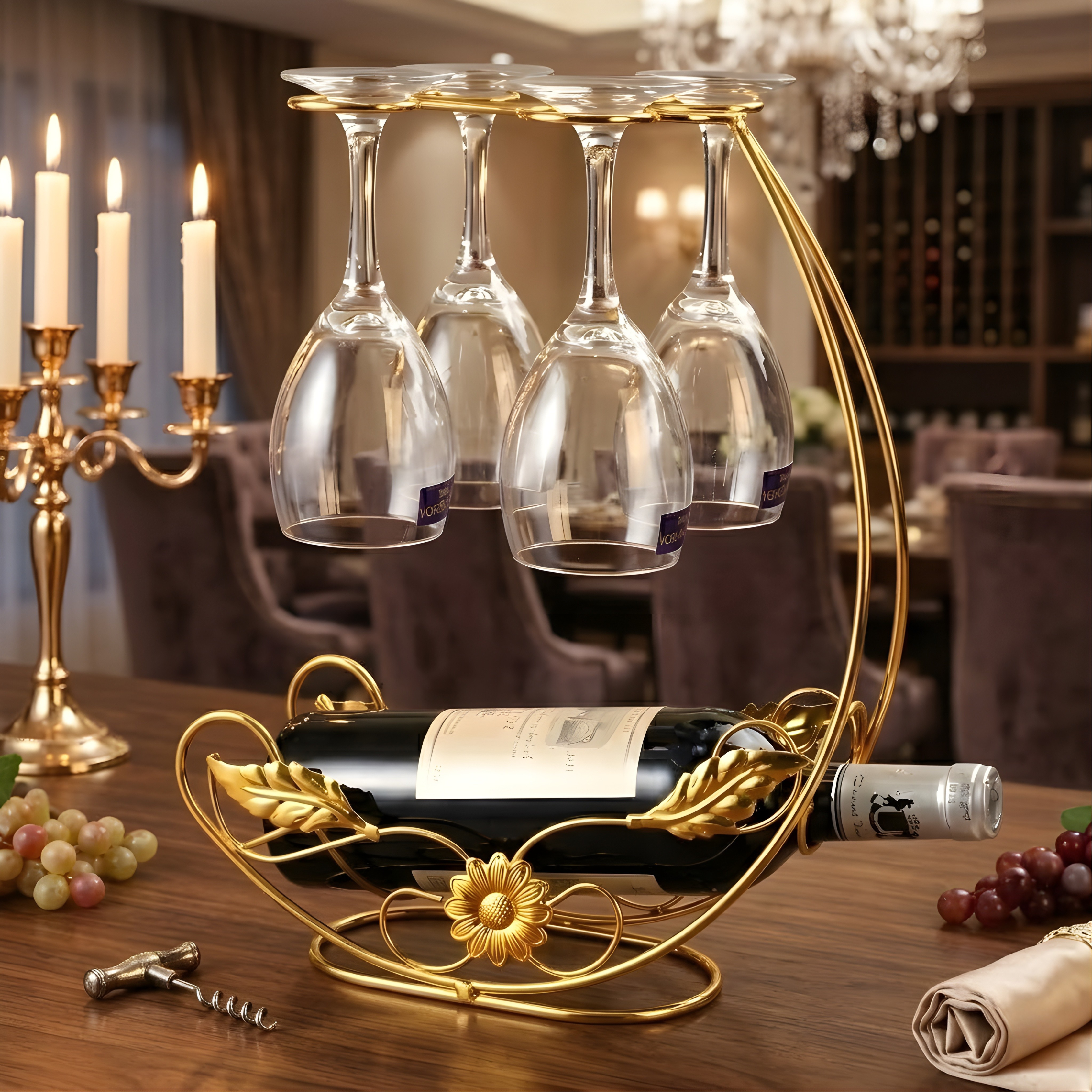 Wine Glass Holder – Tabletop Goblet Storage Rack for Bar & Kitchen, Easy Access Stemware Organizer