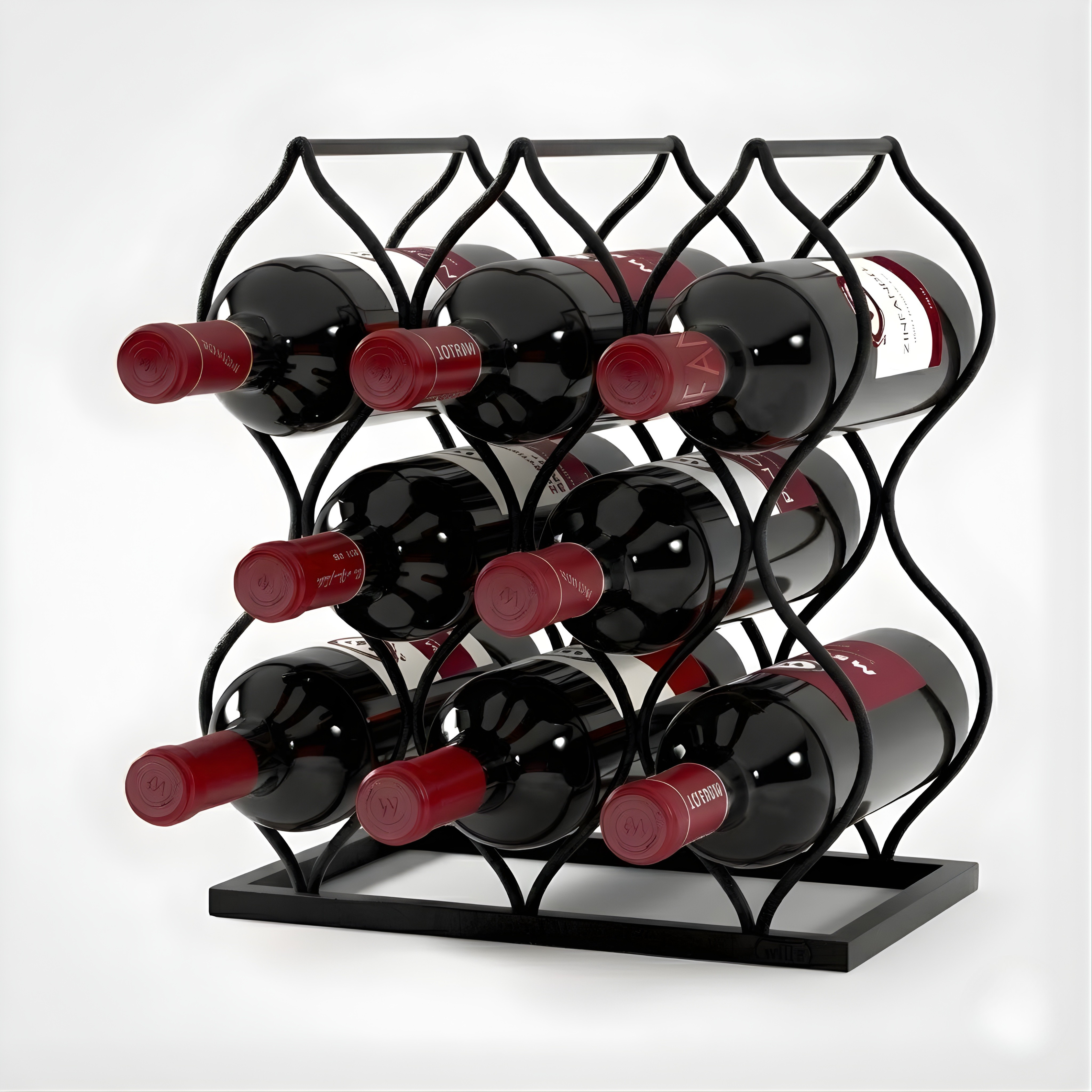 Imperial Tabletop Wine Rack – Rose Gold 5-Bottle Freestanding Countertop Wine Holder, No Assembly Required