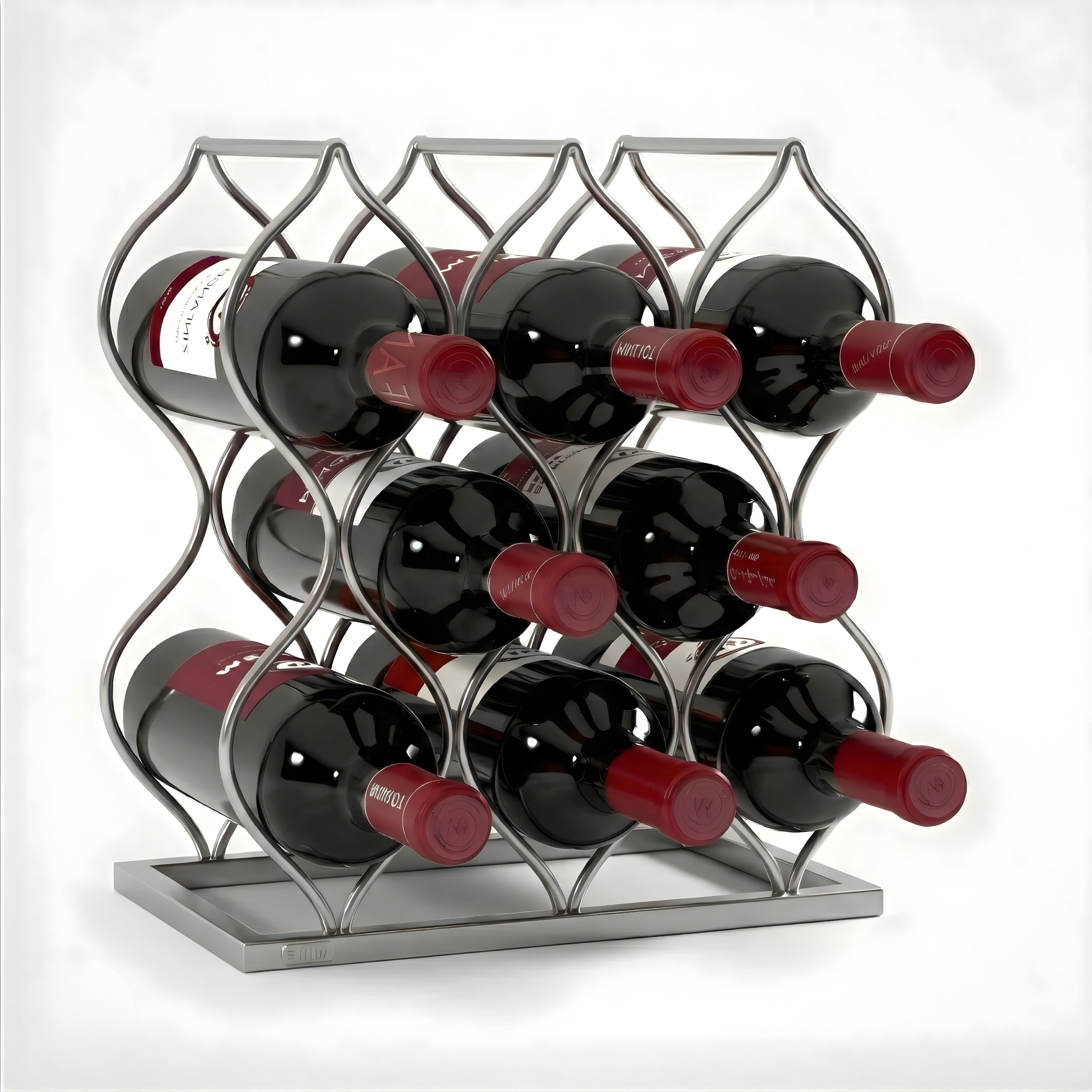 Imperial Tabletop Wine Rack – Rose Gold 5-Bottle Freestanding Countertop Wine Holder, No Assembly Required