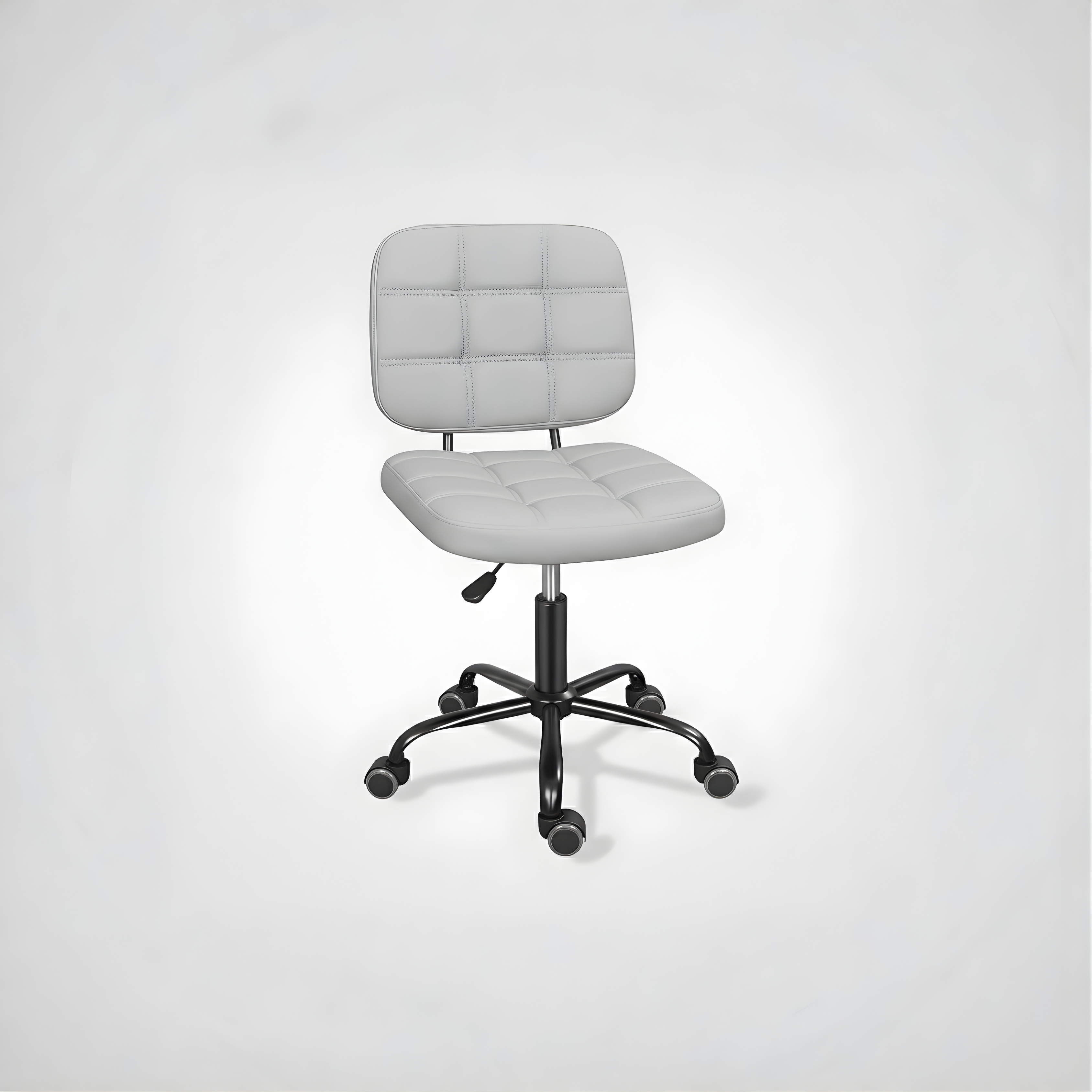 Armless Ergonomic Swivel Office Chair with Wheels & Adjustable Height