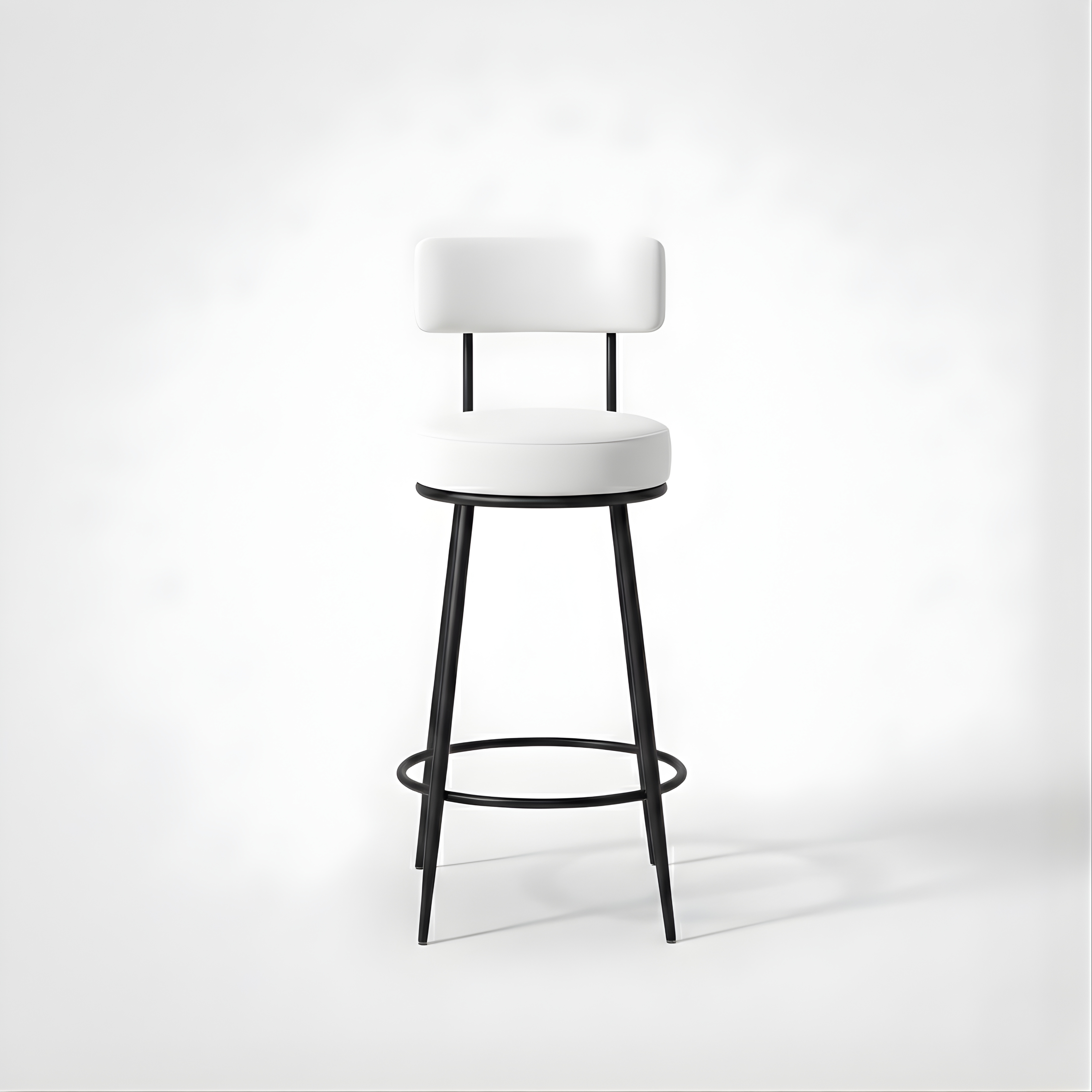 Velvet Counter Stool with Padded Backrest with Black Legs | Kitchen & Bar Seating
