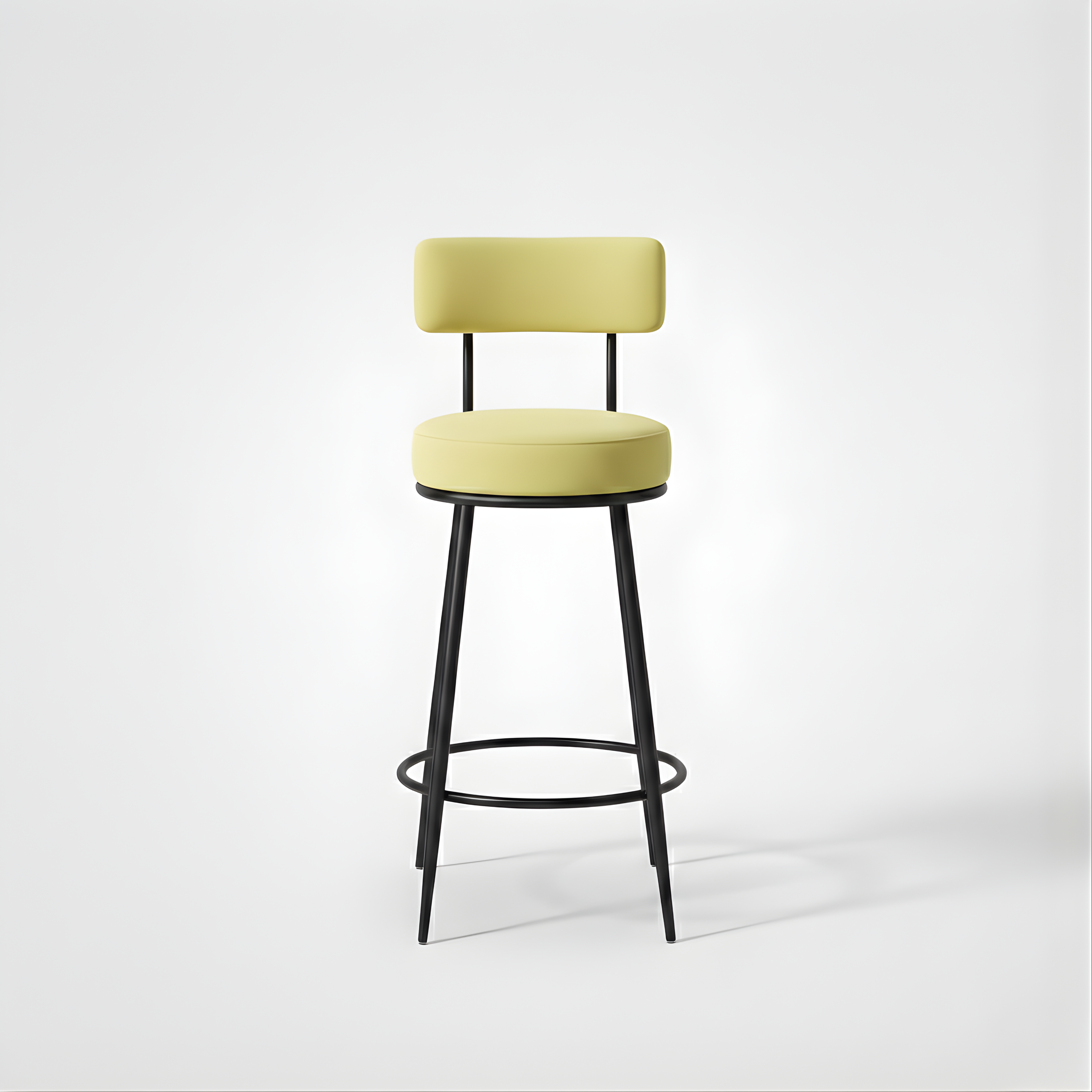 Velvet Counter Stool with Padded Backrest with Black Legs | Kitchen & Bar Seating