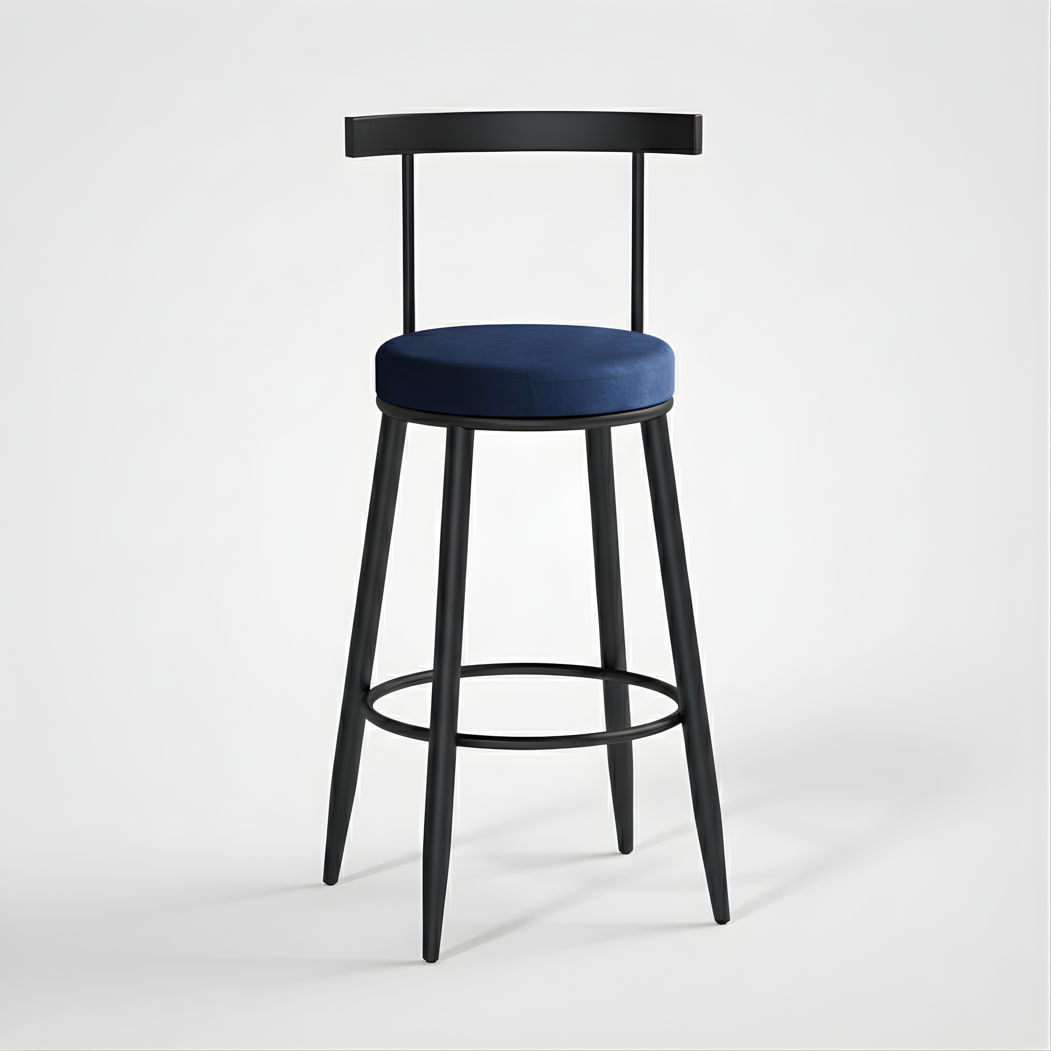 Velvet Counter Stool with Backrest with Black & Gold Legs | Kitchen & Bar Seating