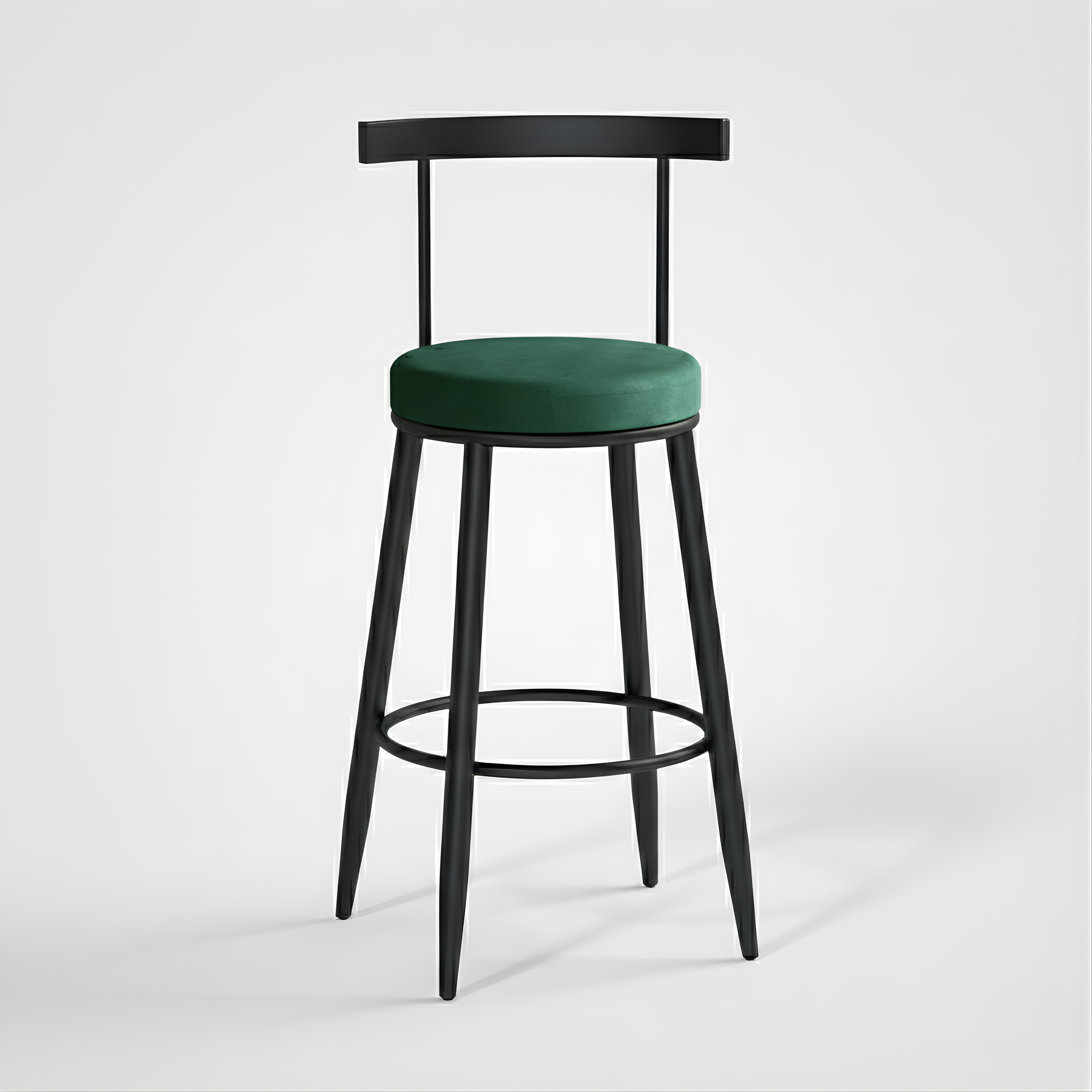 Velvet Counter Stool with Backrest with Black & Gold Legs | Kitchen & Bar Seating