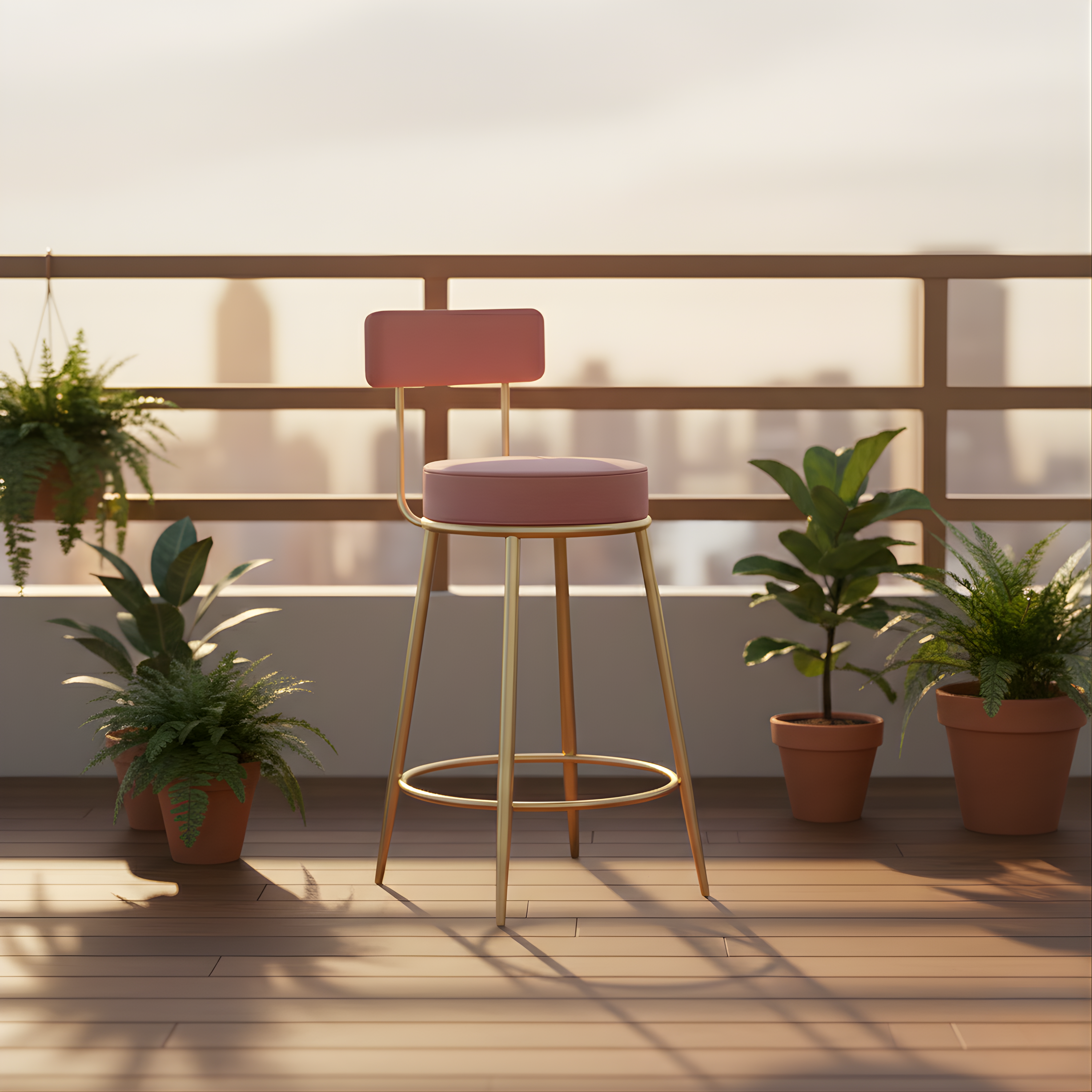 Velvet Counter Stool with Padded Backrest with Black & Gold Legs | Kitchen & Bar Seating