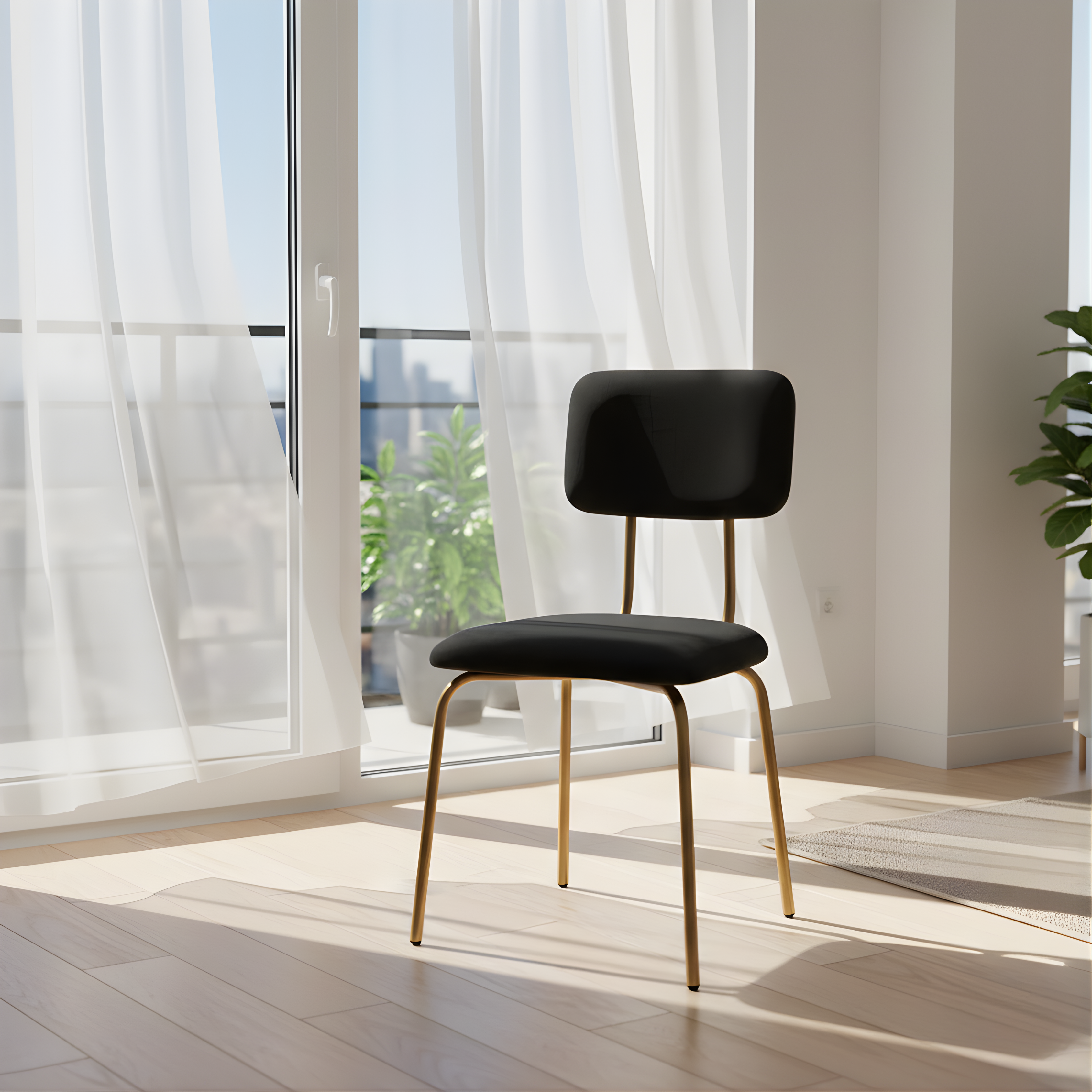 Luxury Velvet Dining Chair with Metal Frame | Modern Accent Chair for Living Room & Dining