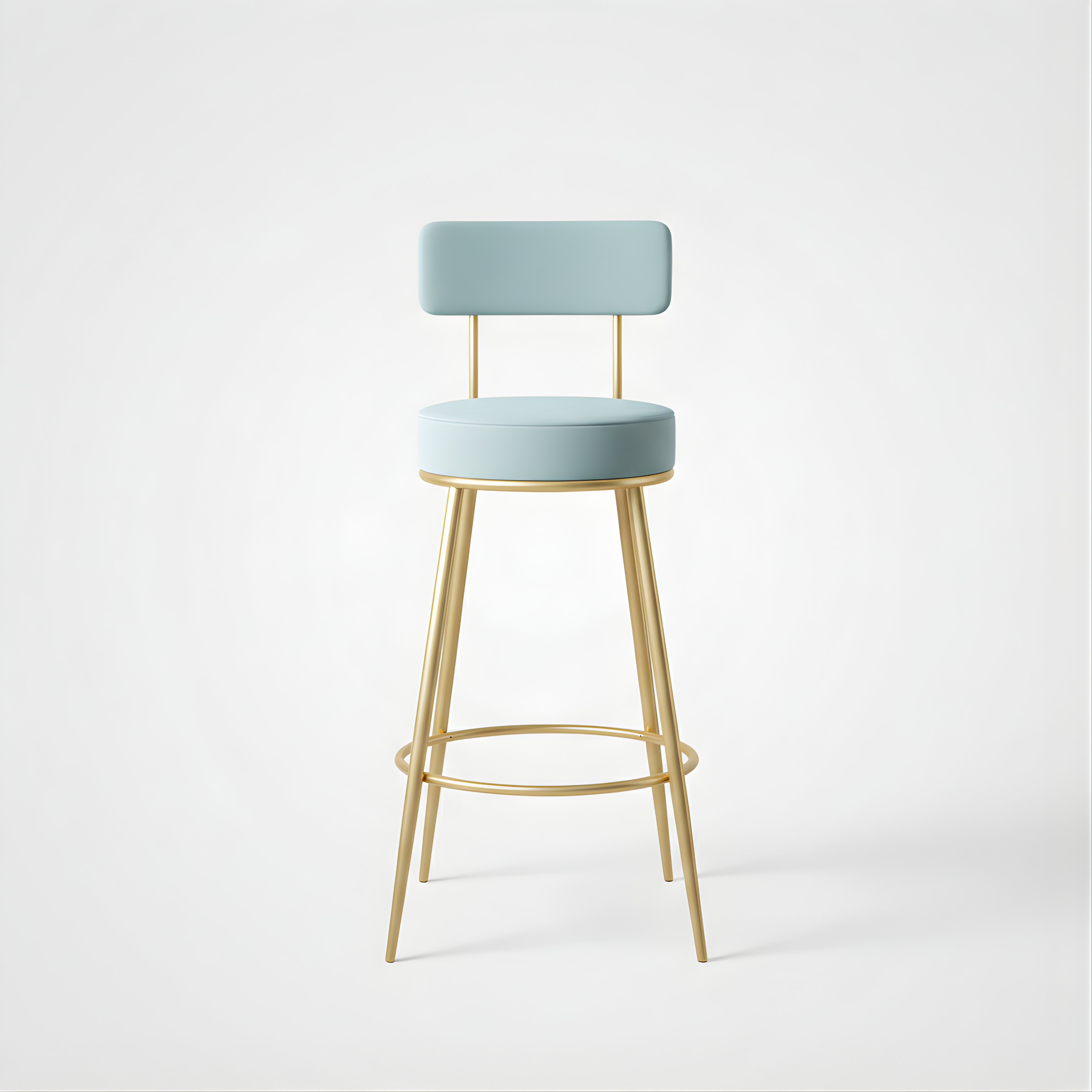 Velvet Counter Stool with Padded Backrest with Black & Gold Legs | Kitchen & Bar Seating