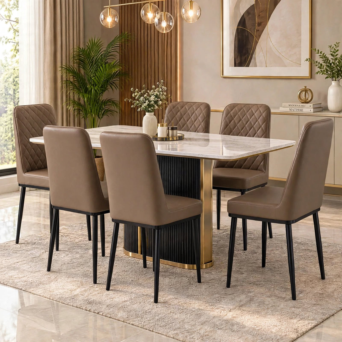 Nutech Impex Modern Quilted Dining Chair | Elegant Multipurpose Seating for Home & Dining