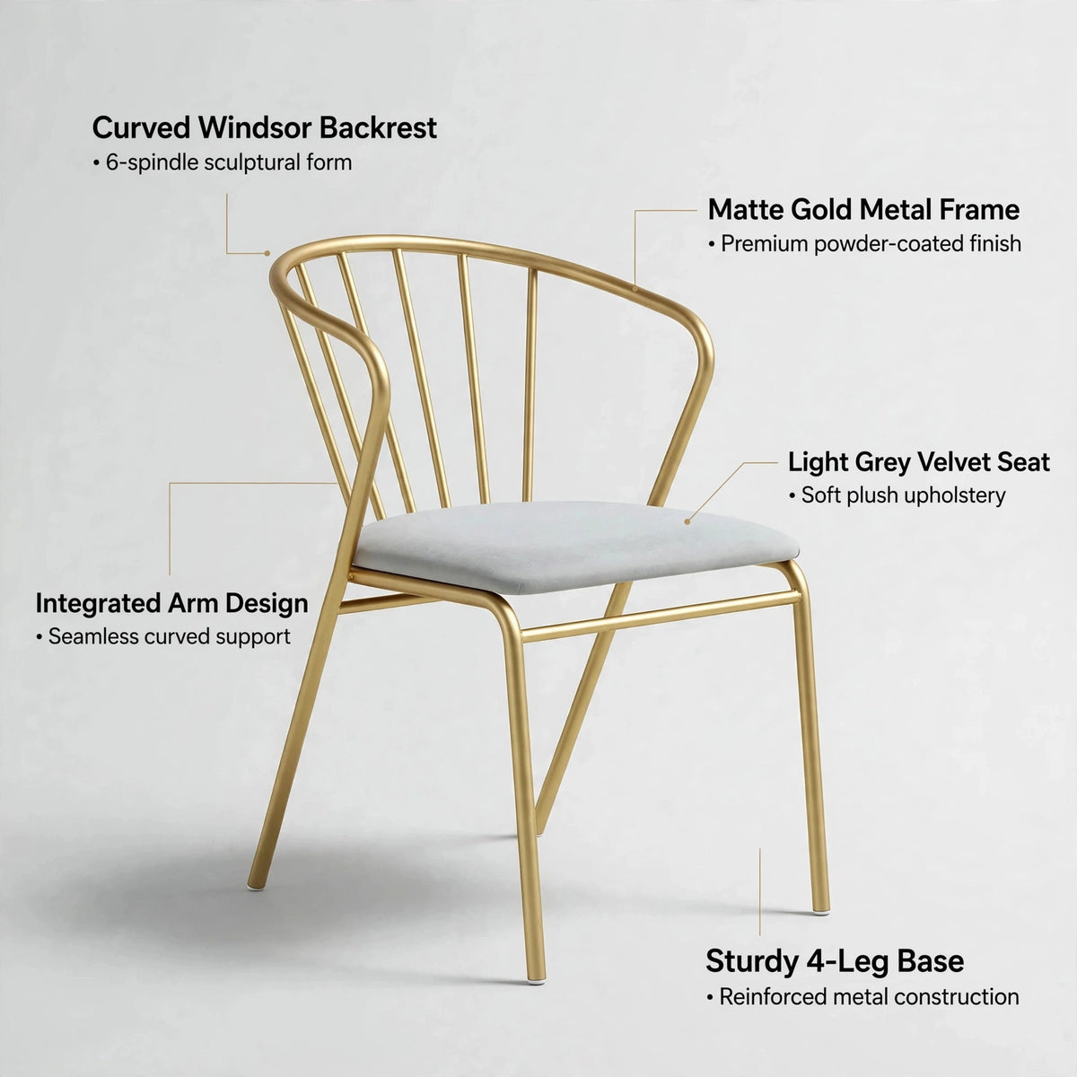 Velvet Accent Chair with Backrest | Modern Single Sofa & Counter Stool for Living Room