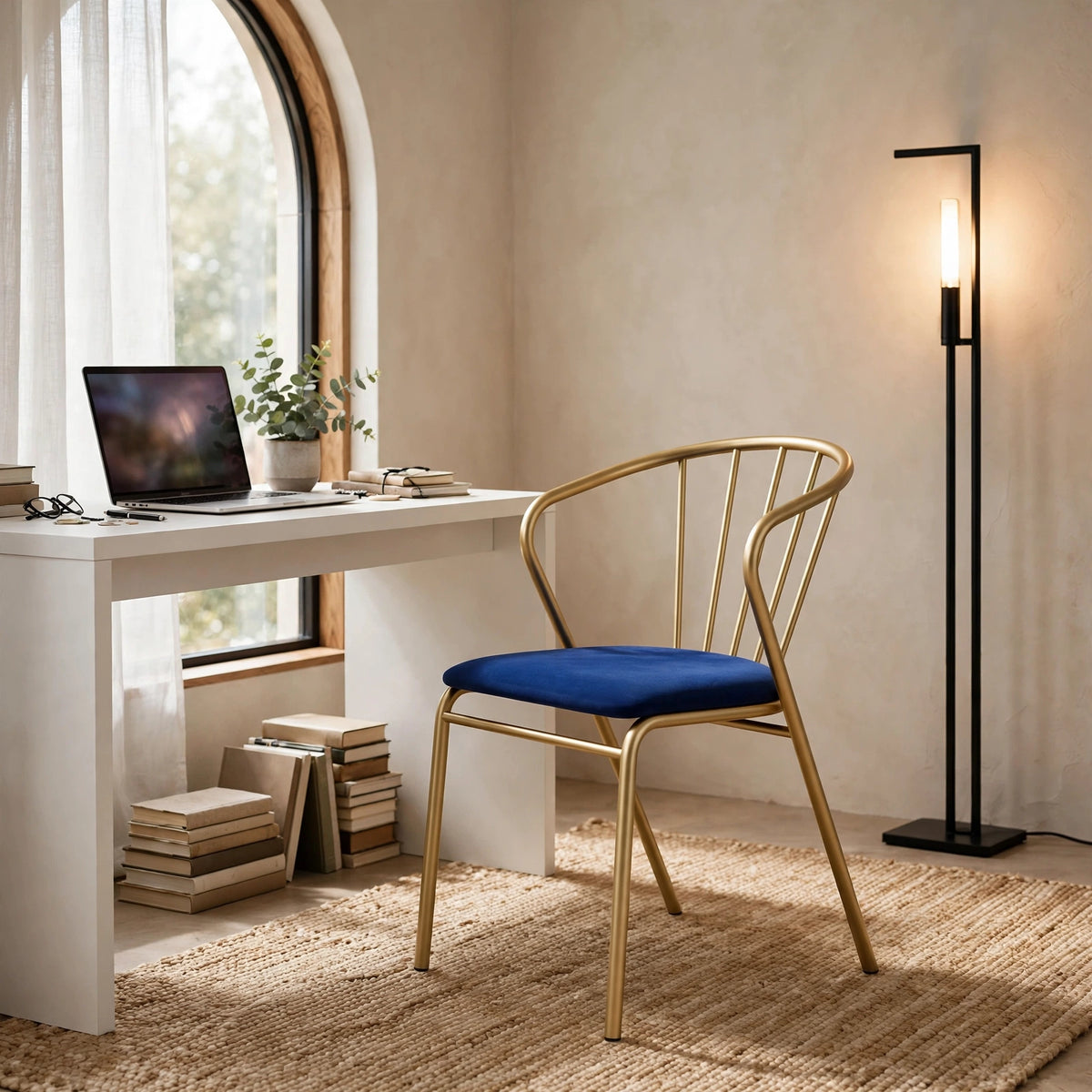 Velvet Accent Chair with Backrest | Modern Single Sofa & Counter Stool for Living Room