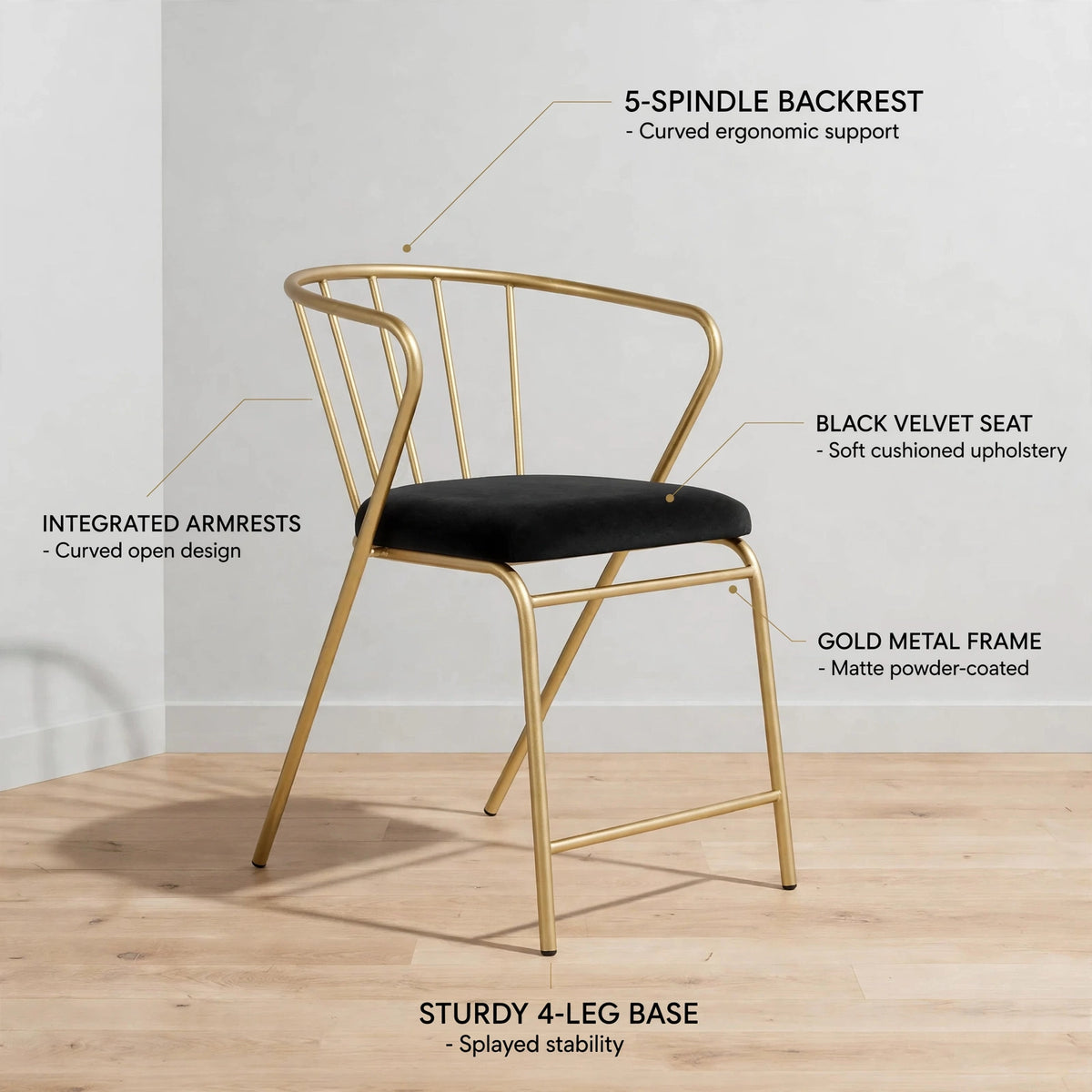 Velvet Accent Chair with Backrest | Modern Single Sofa & Counter Stool for Living Room