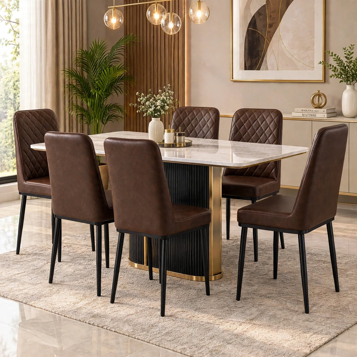 Nutech Impex Modern Quilted Dining Chair | Elegant Multipurpose Seating for Home & Dining