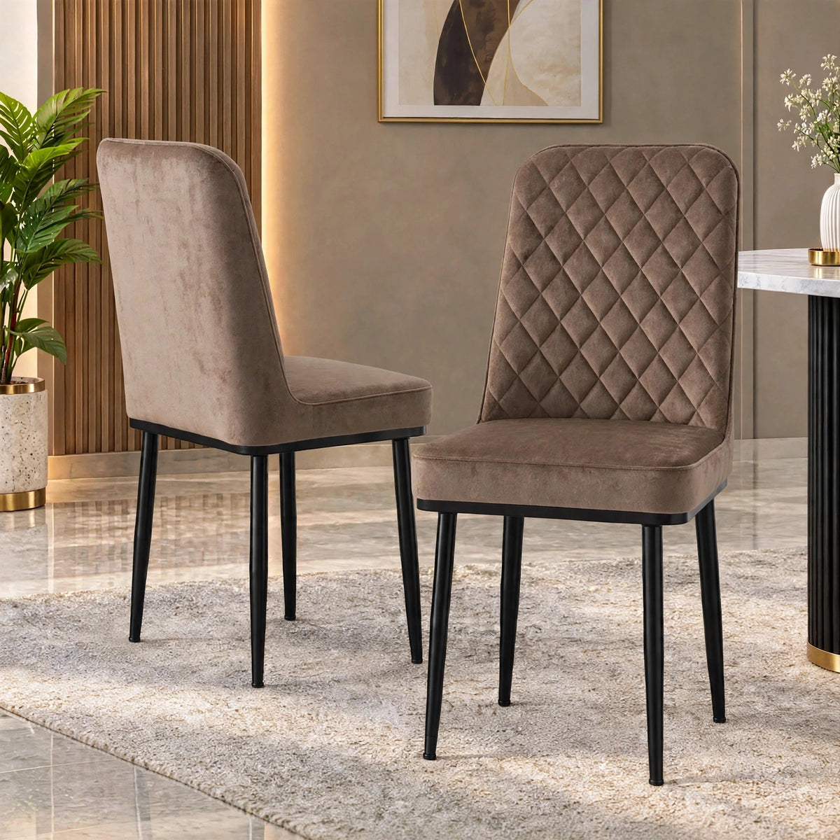 Nutech Impex Modern Quilted Dining Chair | Elegant Multipurpose Seating for Home & Dining