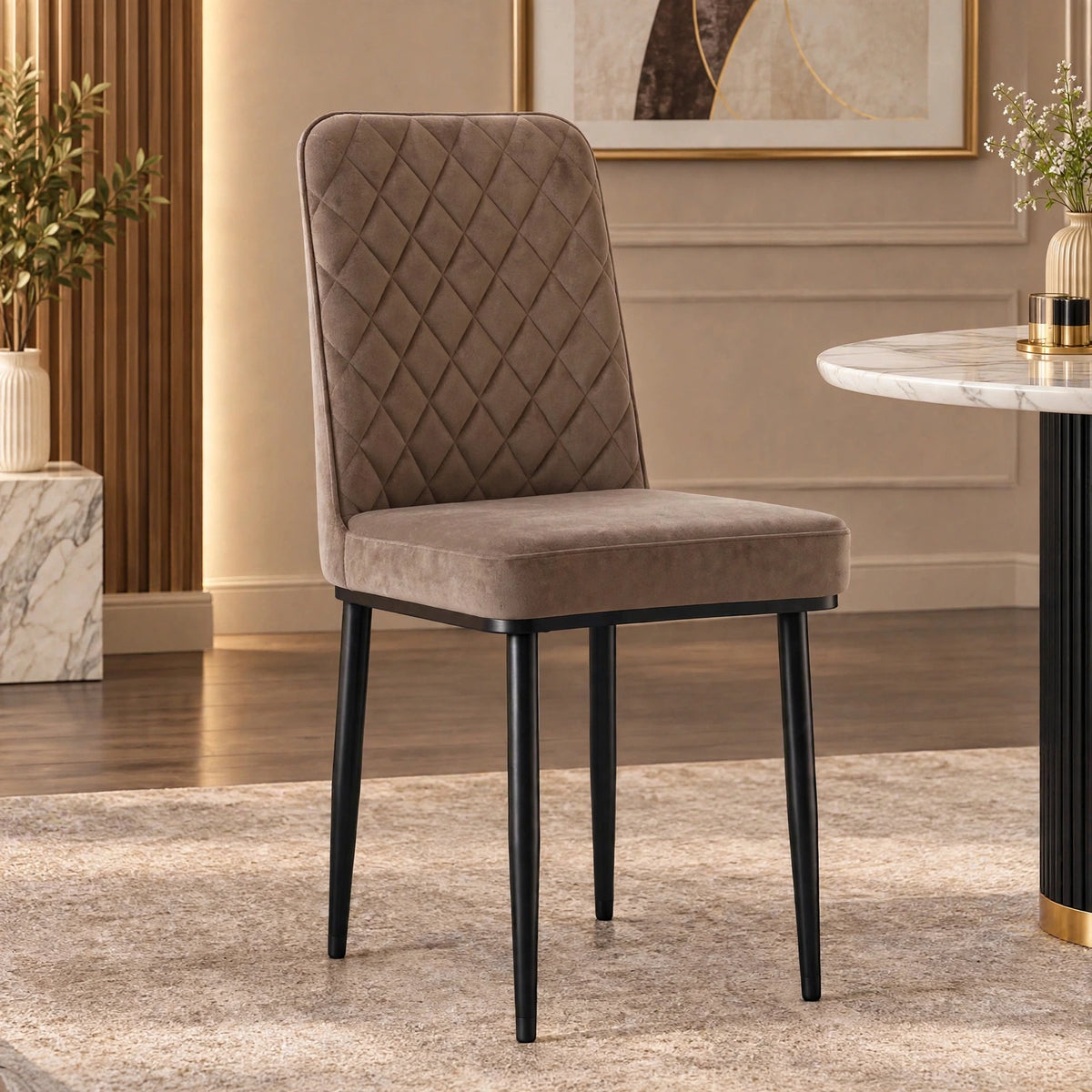 Nutech Impex Modern Quilted Dining Chair | Elegant Multipurpose Seating for Home & Dining