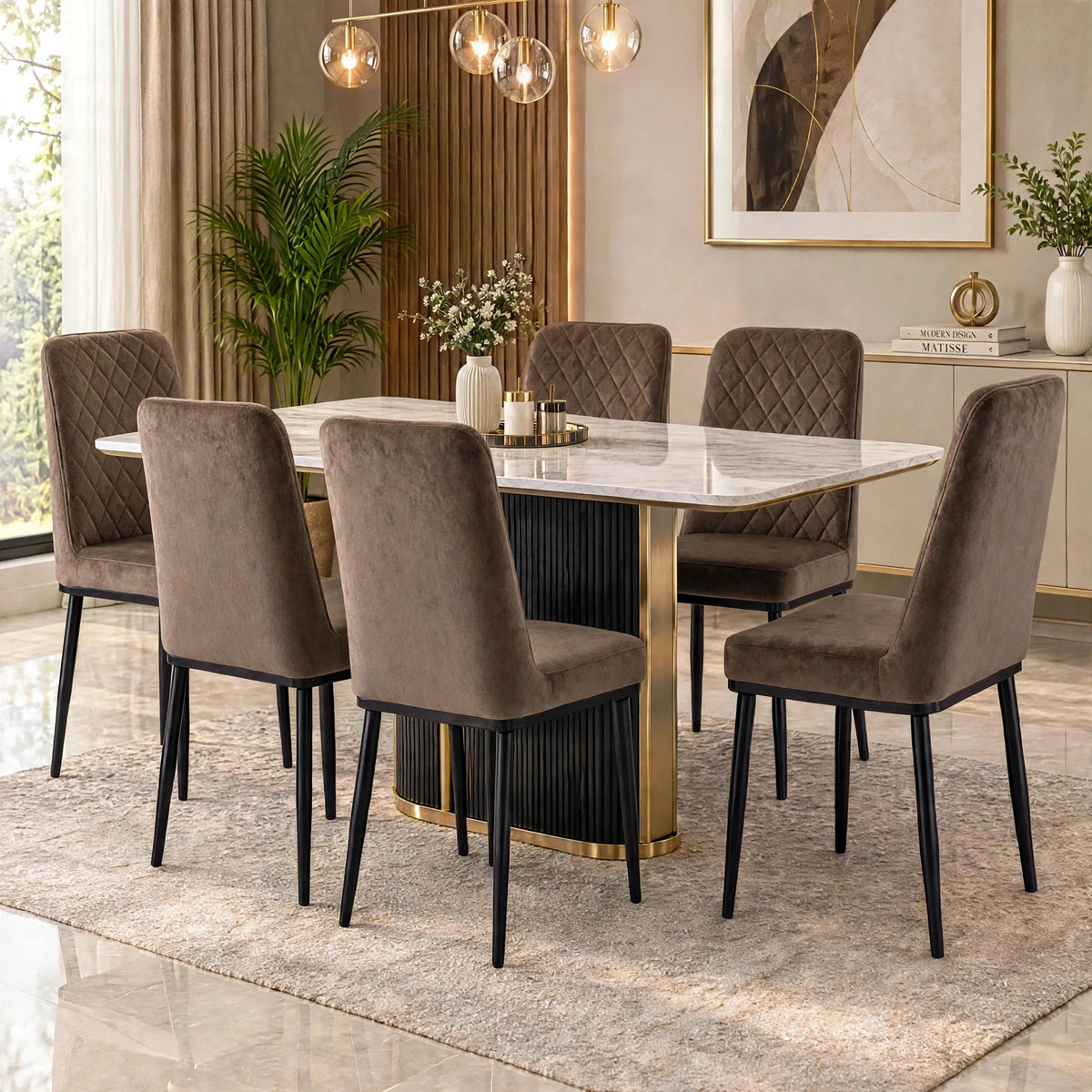 Nutech Impex Modern Quilted Dining Chair | Elegant Multipurpose Seating for Home & Dining