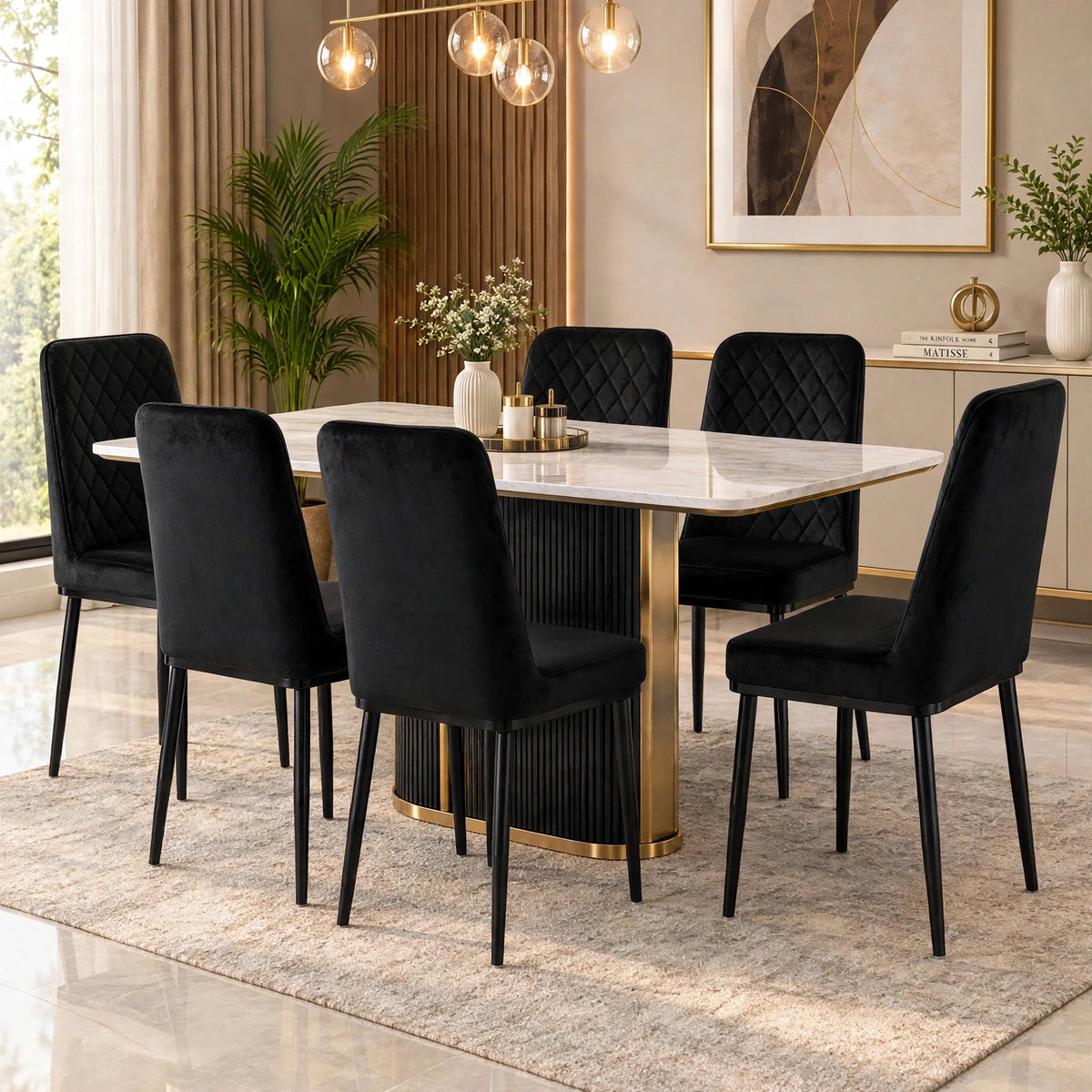 Nutech Impex Modern Quilted Dining Chair | Elegant Multipurpose Seating for Home & Dining