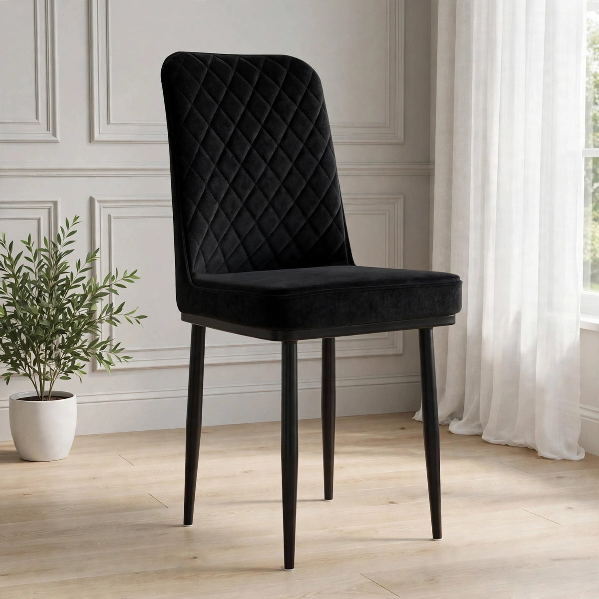 Nutech Impex Modern Quilted Dining Chair | Elegant Multipurpose Seating for Home & Dining