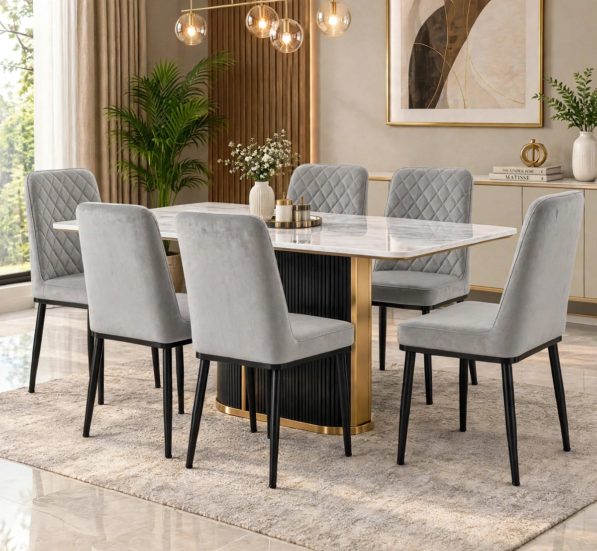 Nutech Impex Modern Quilted Dining Chair | Elegant Multipurpose Seating for Home & Dining