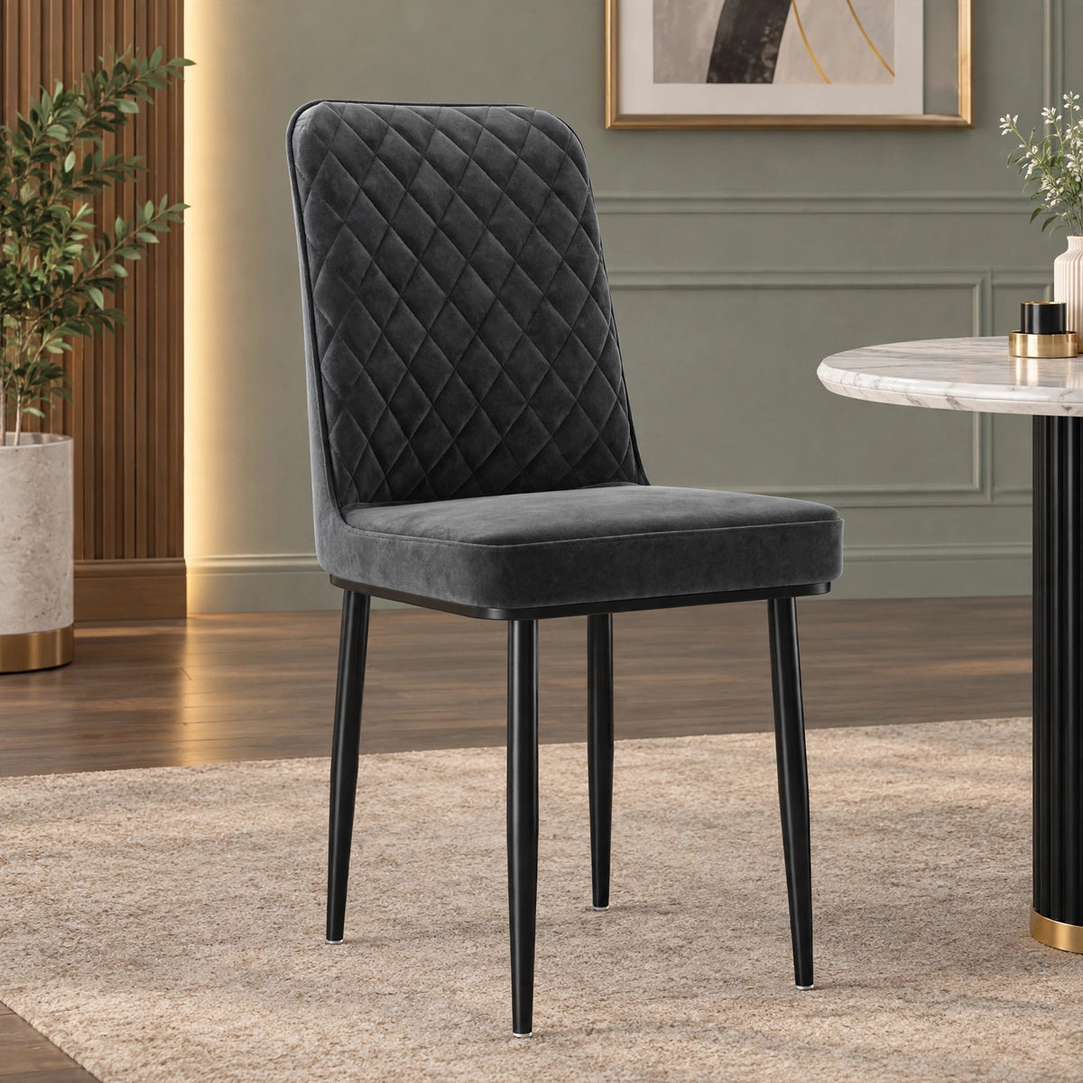 Nutech Impex Modern Quilted Dining Chair | Elegant Multipurpose Seating for Home & Dining