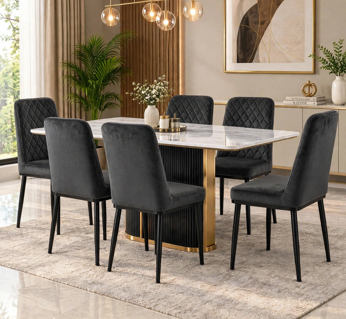 Nutech Impex Modern Quilted Dining Chair | Elegant Multipurpose Seating for Home & Dining