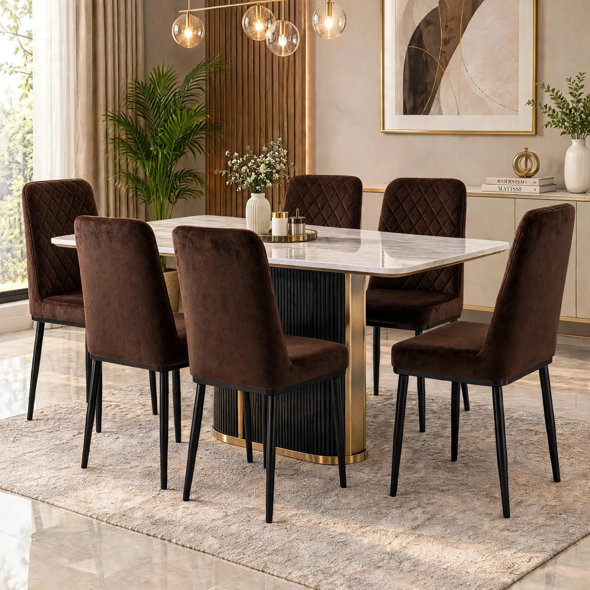 Nutech Impex Modern Quilted Dining Chair | Elegant Multipurpose Seating for Home & Dining