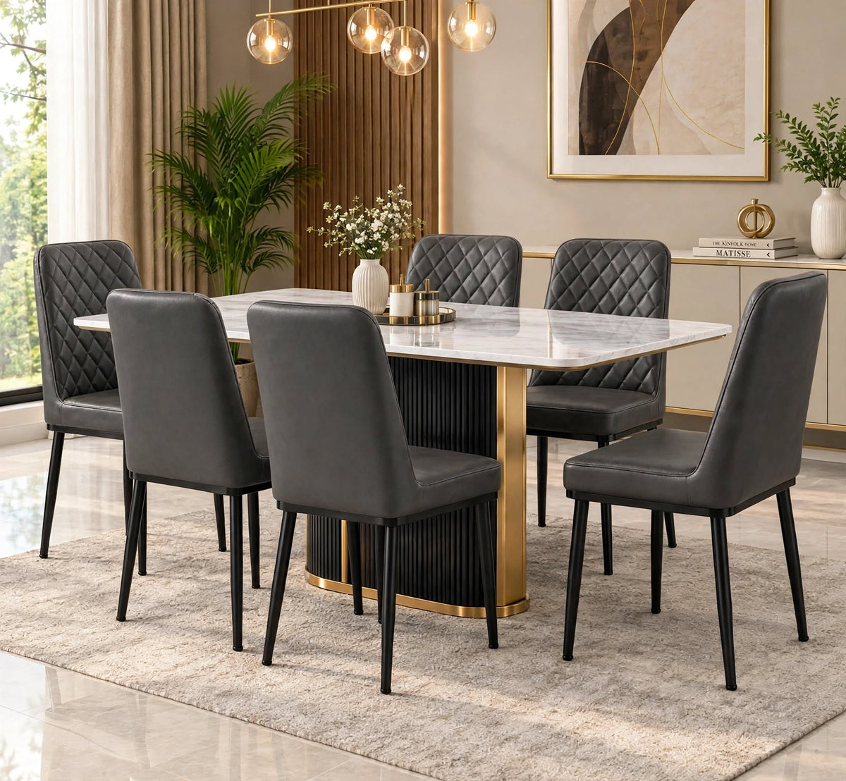 Nutech Impex Modern Quilted Dining Chair | Elegant Multipurpose Seating for Home & Dining