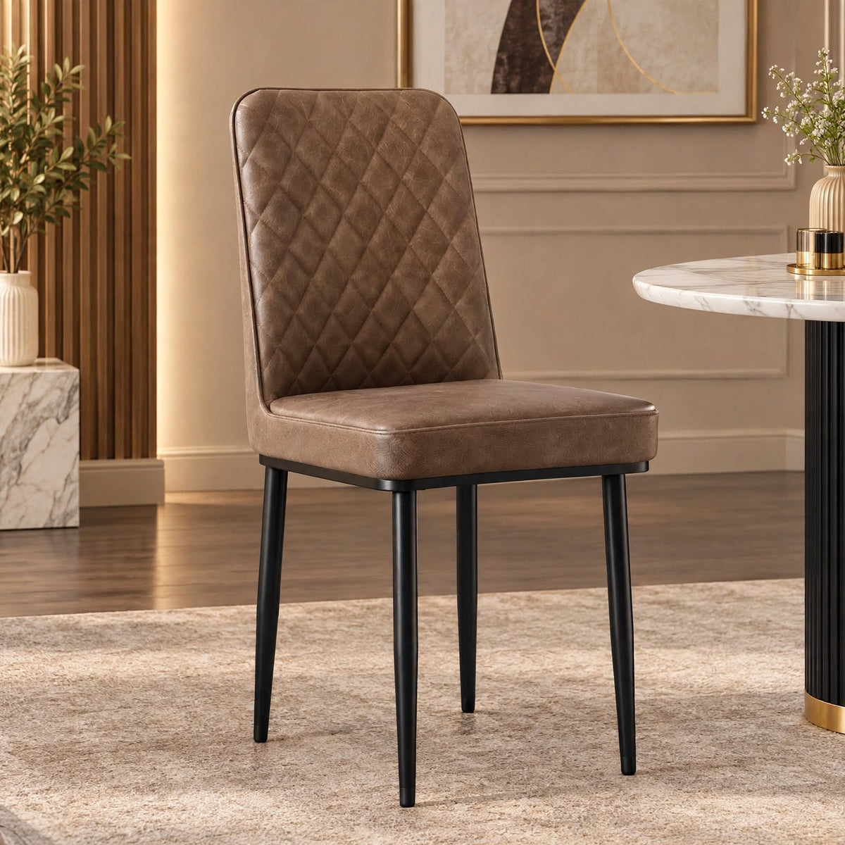Nutech Impex Modern Quilted Dining Chair | Elegant Multipurpose Seating for Home & Dining