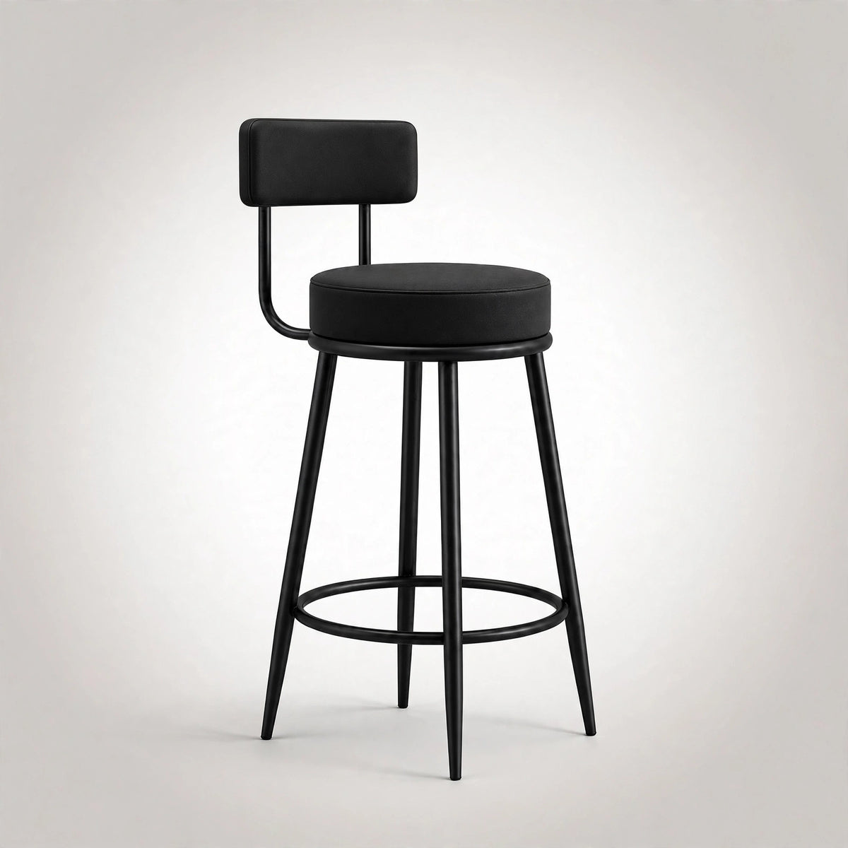 Nutech Decor Velvet Counter Height Bar Stool with Padded Backrest with Black & Gold Legs | Kitchen & Bar Seating