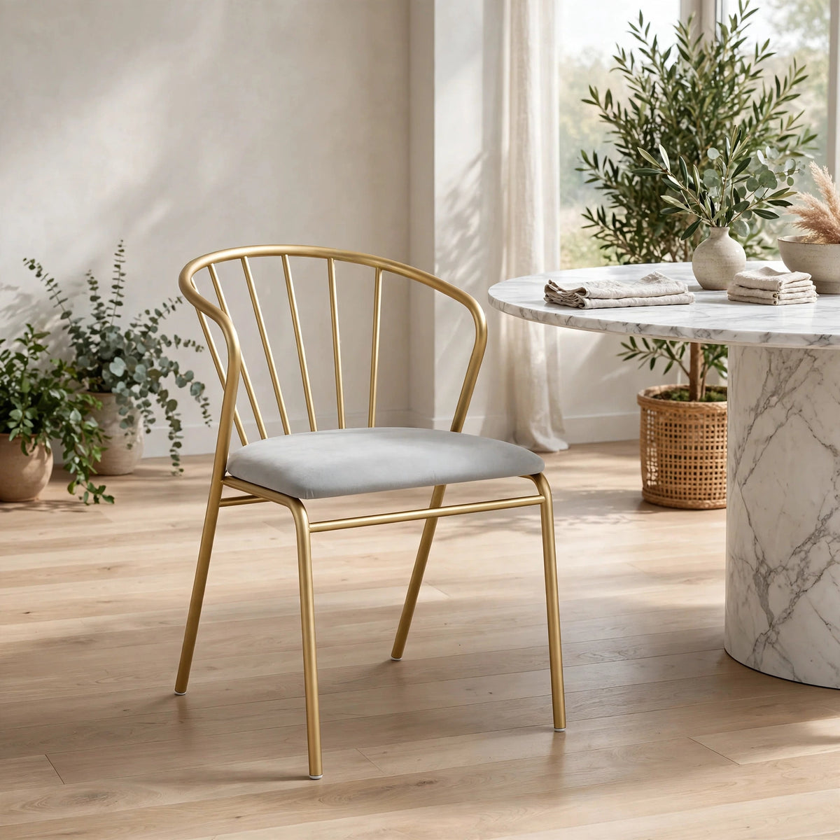 Velvet Accent Chair with Backrest | Modern Single Sofa & Counter Stool for Living Room