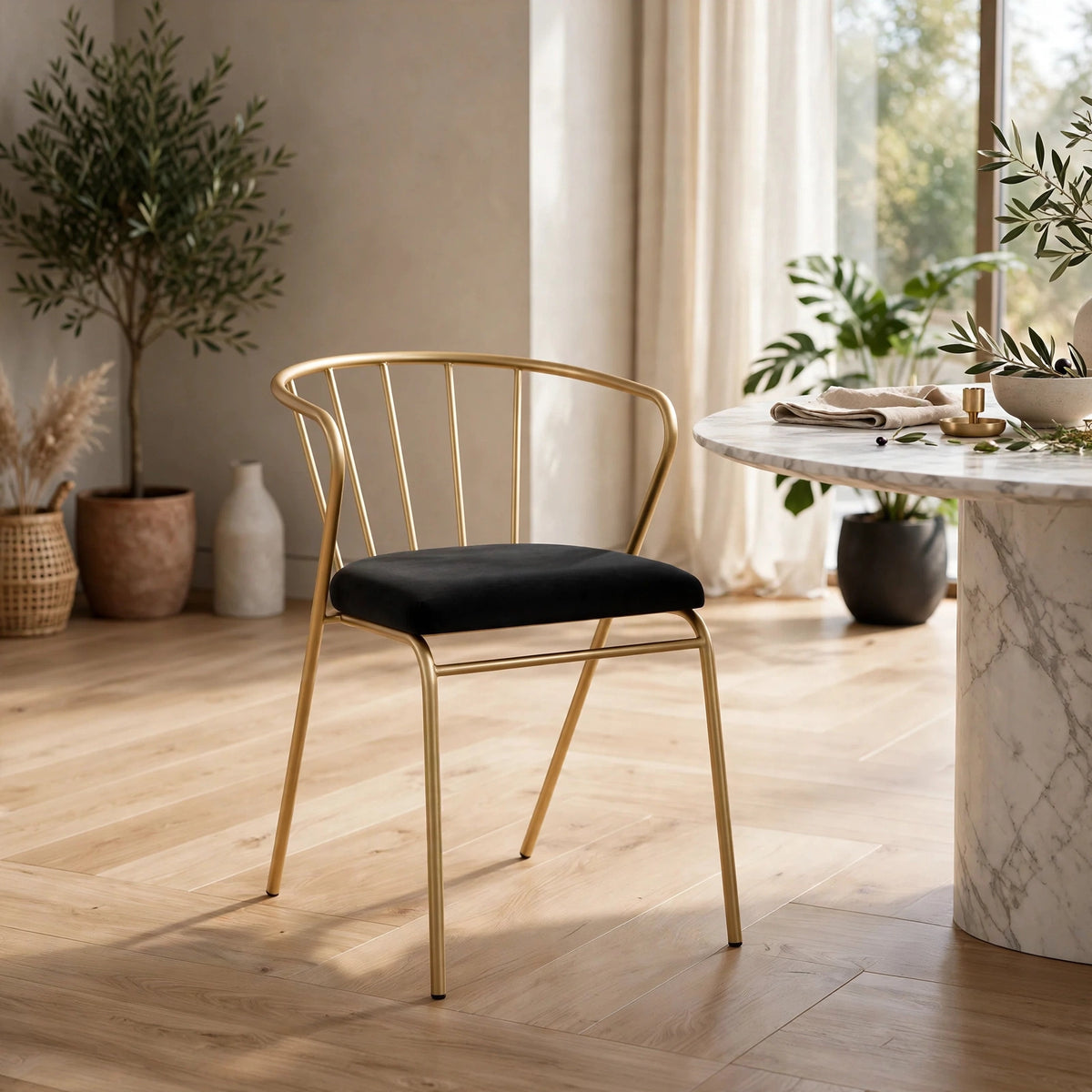 Velvet Accent Chair with Backrest | Modern Single Sofa & Counter Stool for Living Room