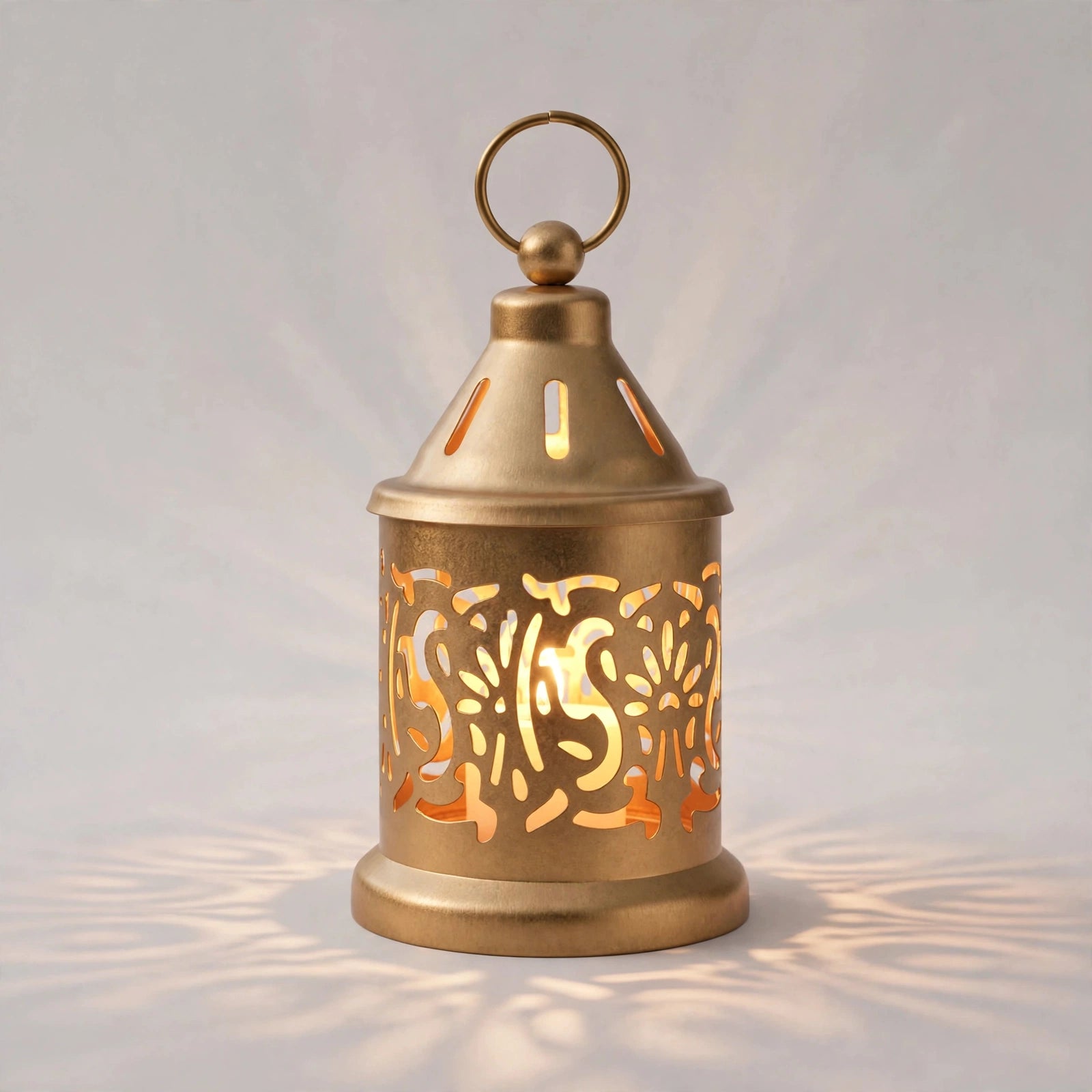 Hanging Metal Candle Lantern Set – Golden Decorative Tealight Holders with LED Candles for Home, Balcony & Garden