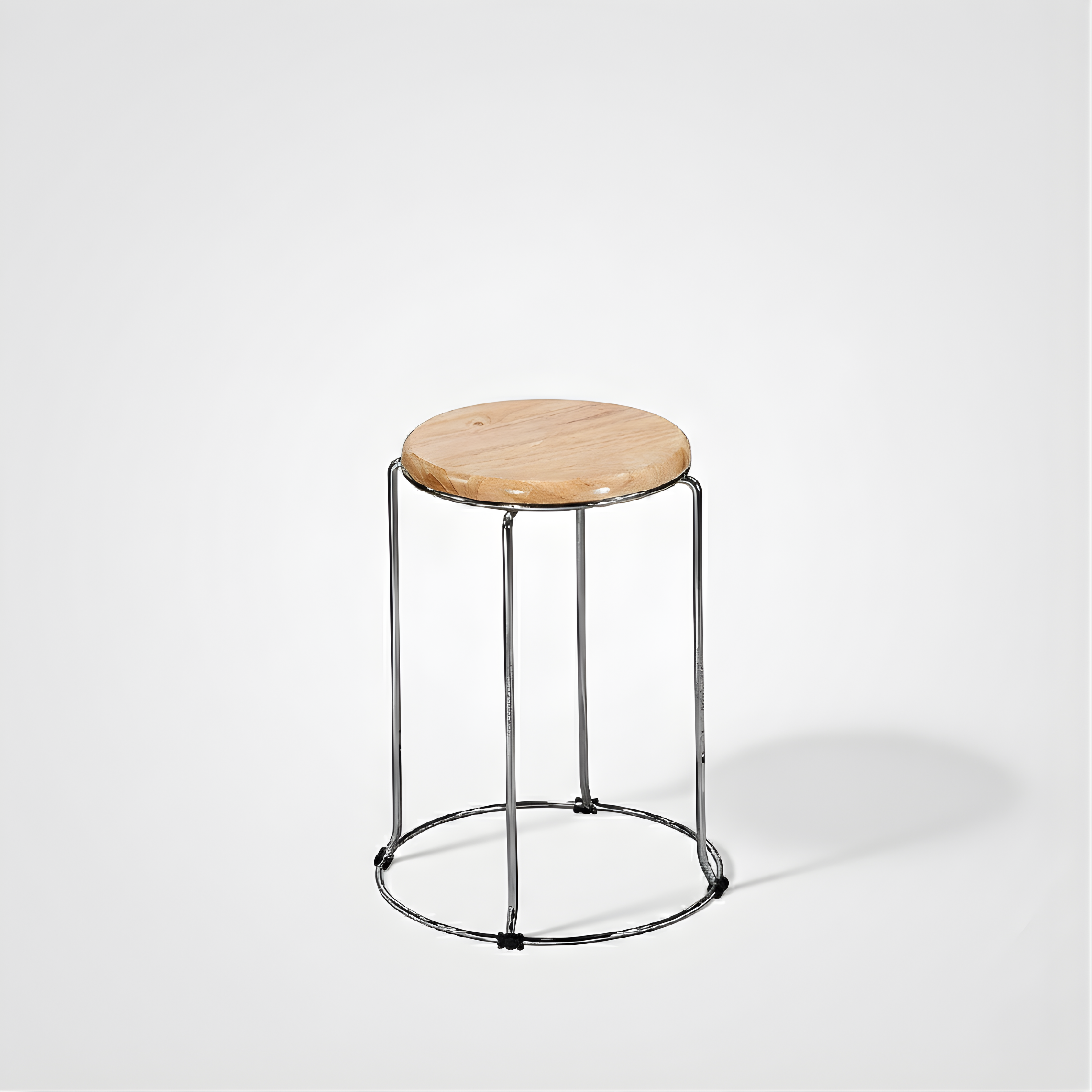 Nutech Impex Modern Wooden Stool with Metal Frame | Minimal Multipurpose Seating