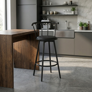 Modern Counter Height Bar Chair with Backrest & Footrest | Premium Metal Frame