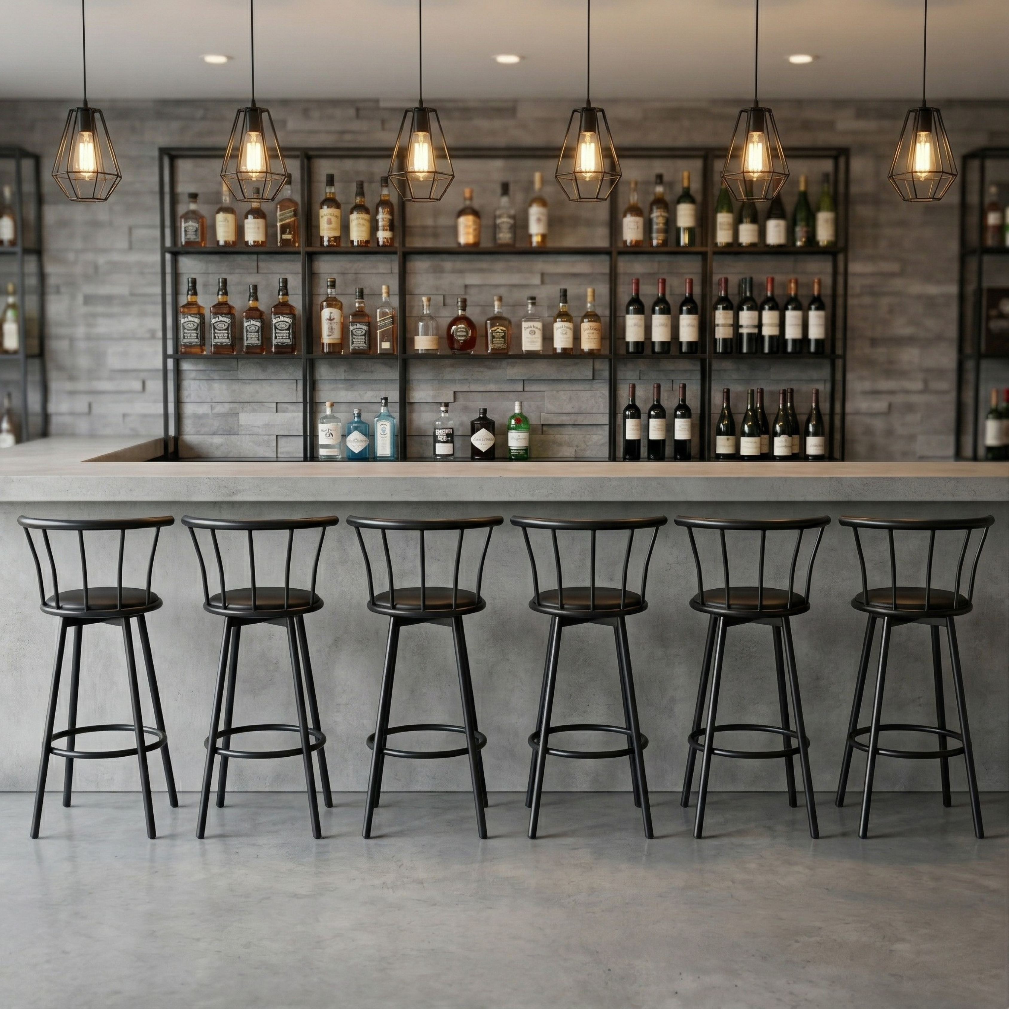 Modern Counter Height Bar Chair with Backrest & Footrest | Premium Metal Frame