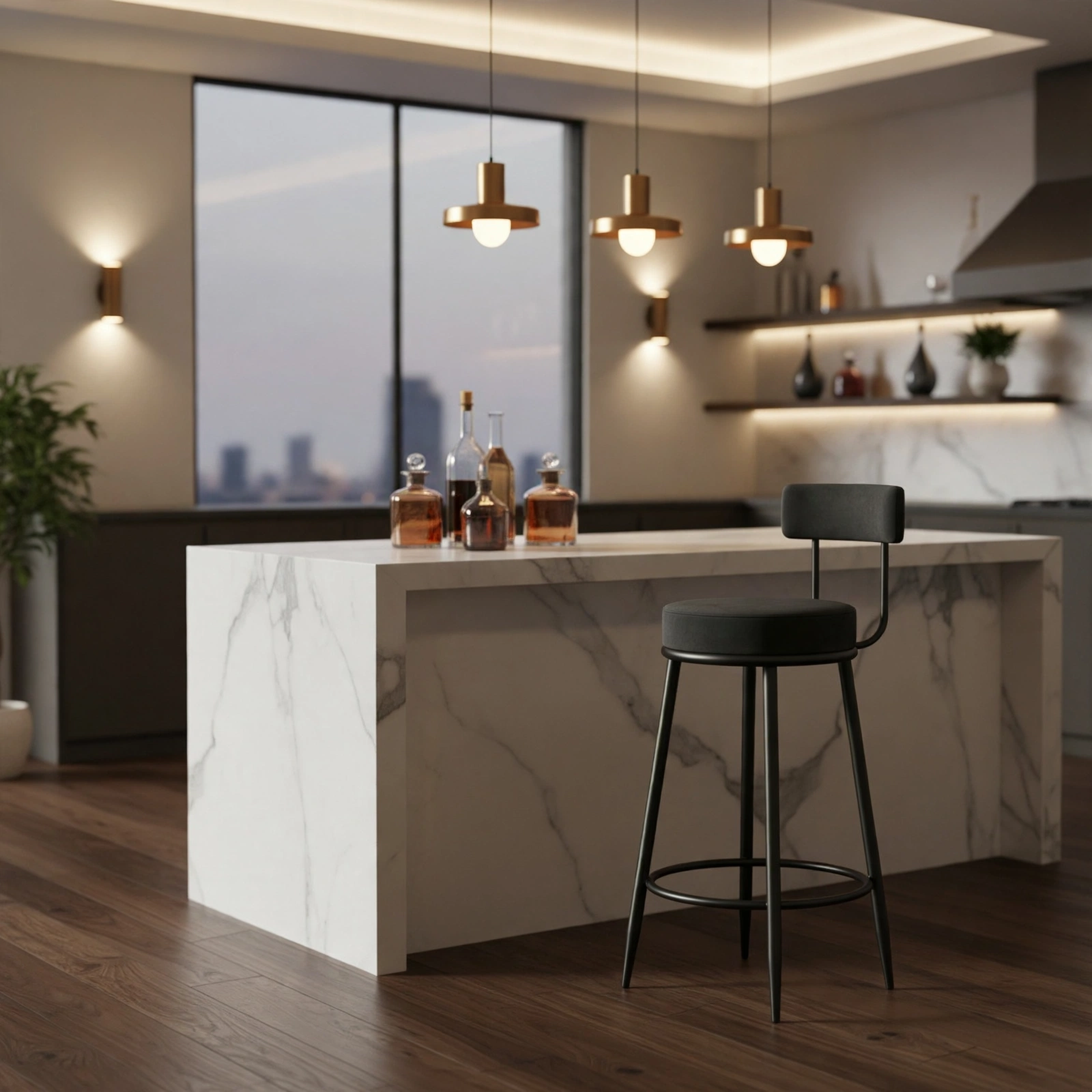Nutech Decor Velvet Counter Height Bar Stool with Padded Backrest with Black & Gold Legs | Kitchen & Bar Seating