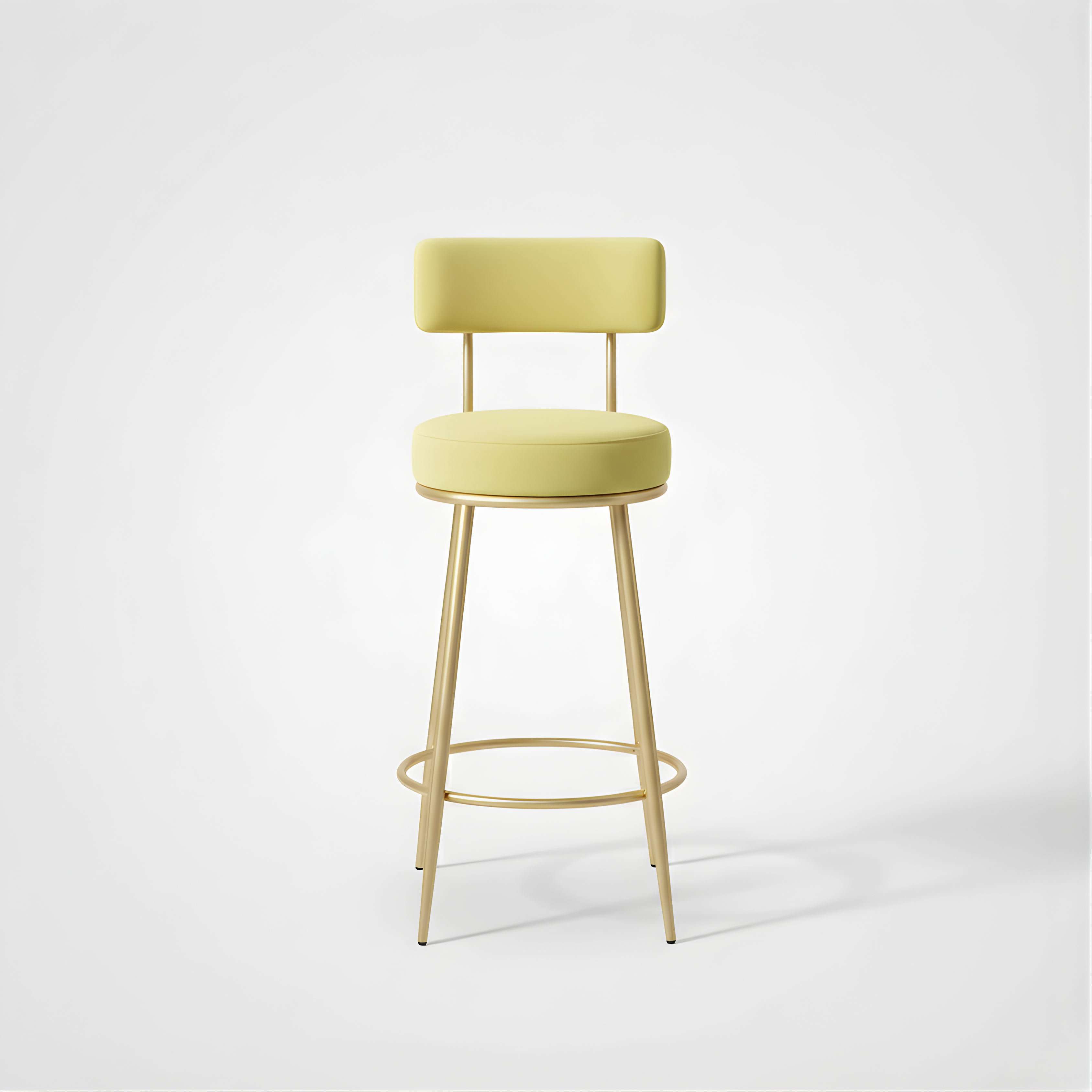 Velvet Counter Stool with Padded Backrest with Black & Gold Legs | Kitchen & Bar Seating
