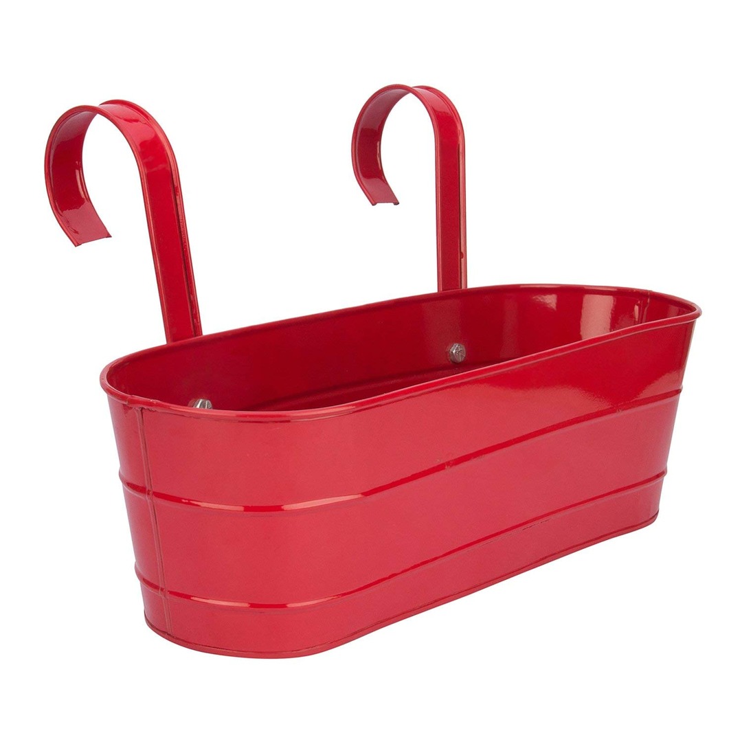 Nutech Impex 16 Inch Railing Planter – Railing Planter, Flower Pot, Wall Planter, Metal Planter,