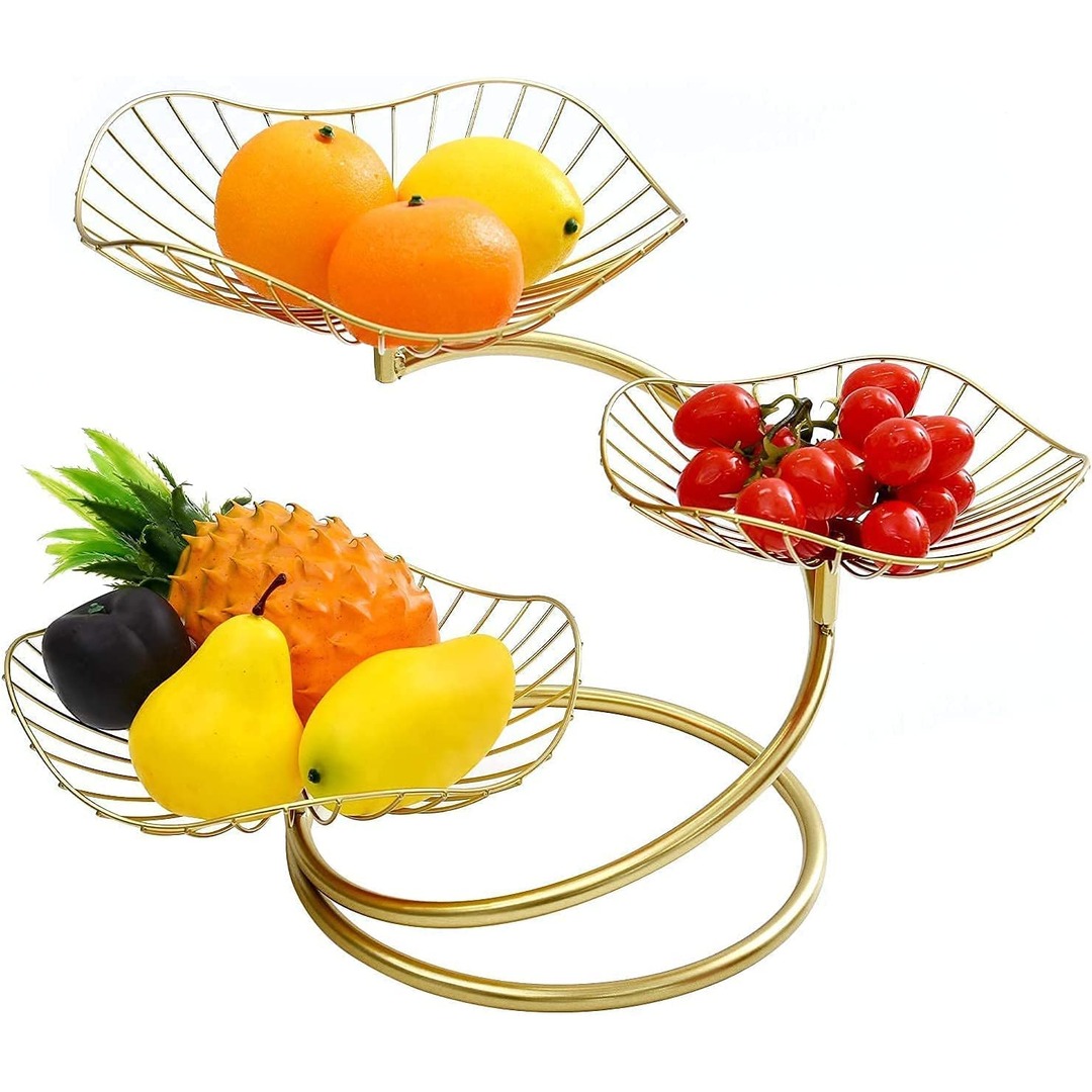 NUTECH IMPEX Fruit Basket Holder, Decorative Fruit Bowls Stand, Easy Installation