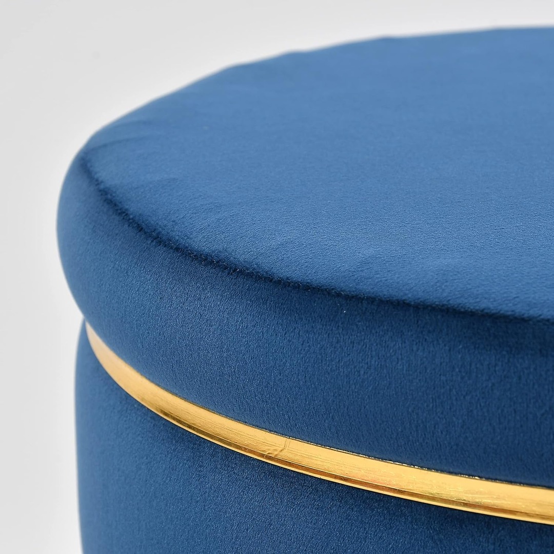 Nutech Impex Velvet Luxurious Sitting Stool Ottoman Footrest Pouffe Stool for Living Room Sitting Upholstered Footrest Pouf Puffy Foot Stool